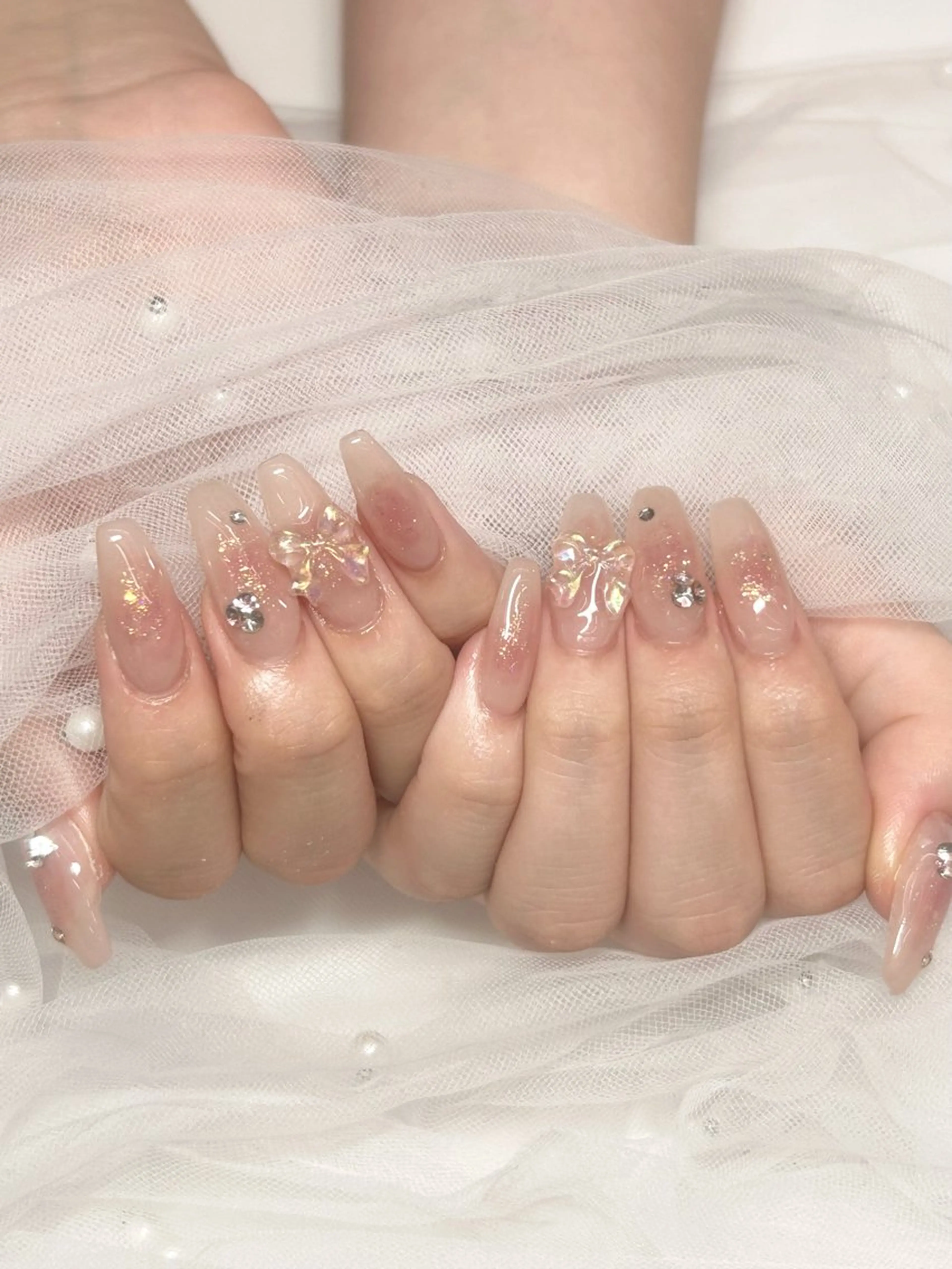 ネイル リボン ワンホンネイル ハンドネイル 🎀WOLTOKYO 池袋🎀hinataのネイルデザイン