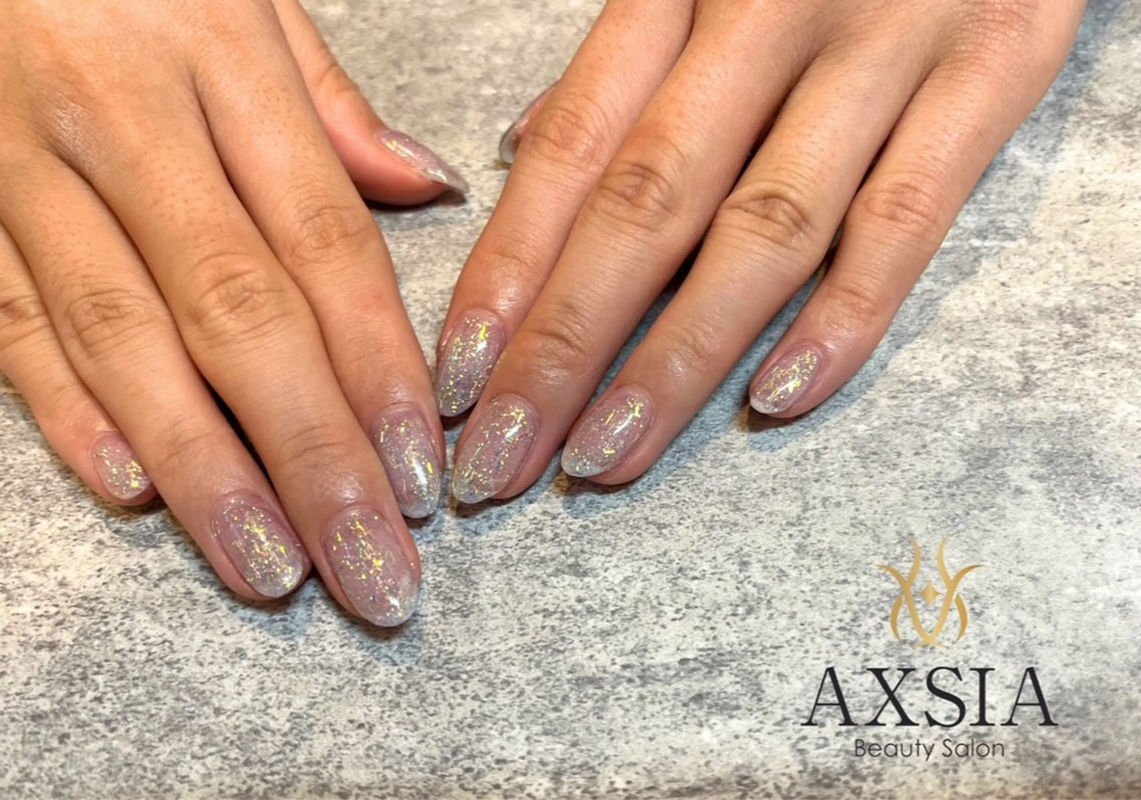 ネイル キラキラネイル ワンカラーネイル ハンドネイル AXSIA NAILのネイルデザイン