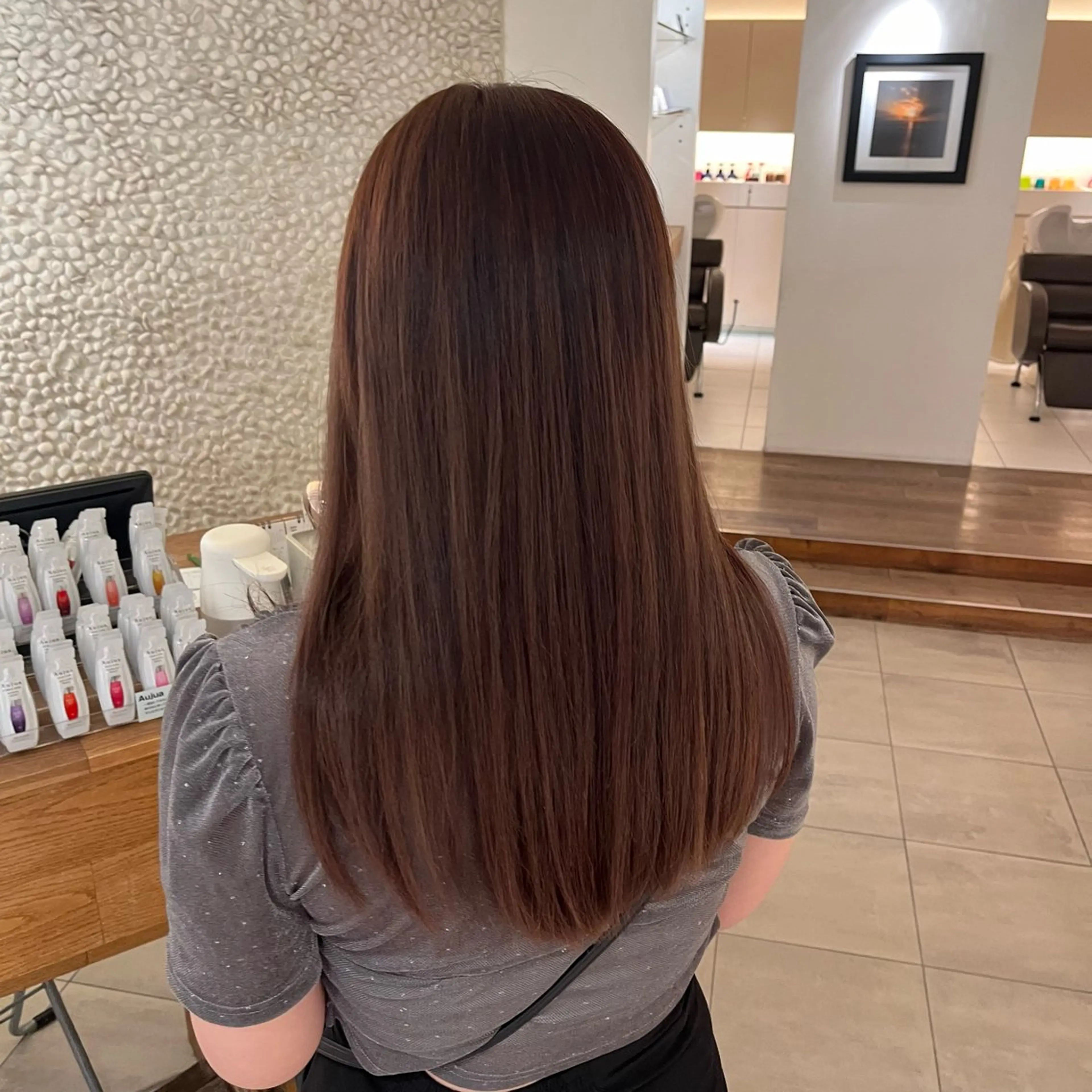 ロング カラー ベージュカラー ピンクカラー ピンクベージュ ヘアカラー 顔周りカット/ 透明感カラー/ユナのヘアスタイル