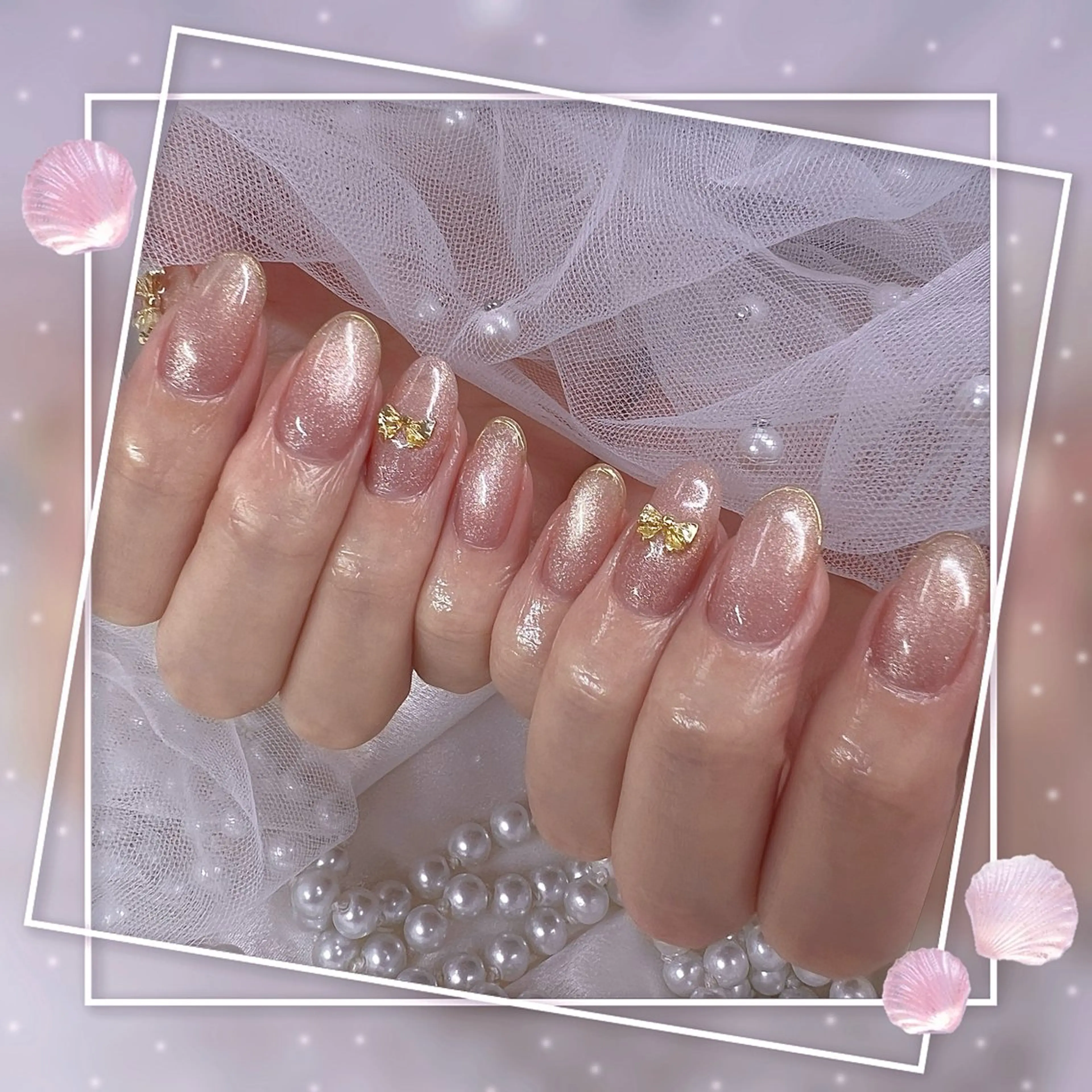 ネイル チークネイル フレンチネイル グラデーション マグネットネイル マグネットフレンチ ハンドネイル Chill Nailsalonのネイルデザイン