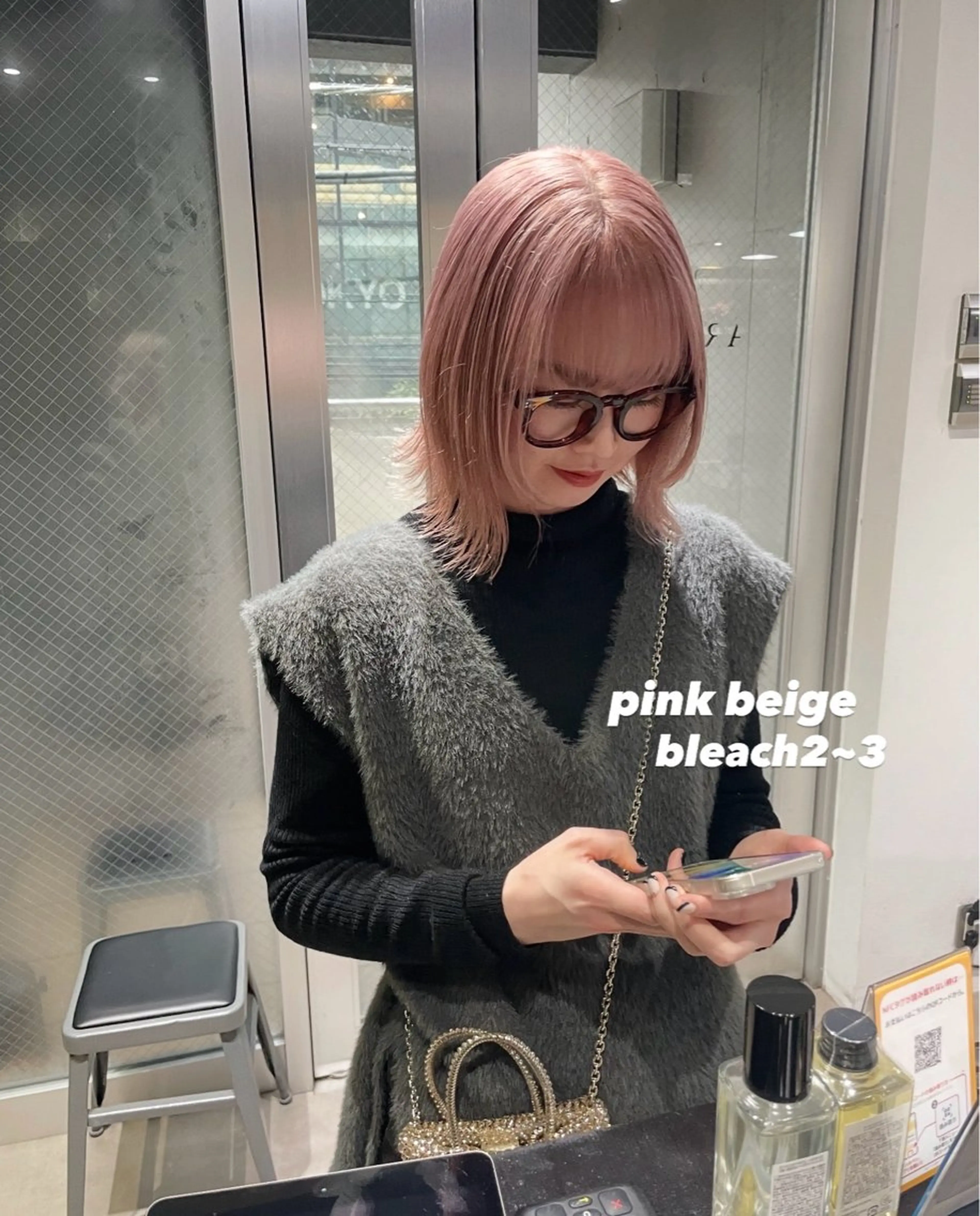 カラー ヘアカラー トリートメント ミルクティーベージュ ブリーチ🖤サヤカのヘアスタイル