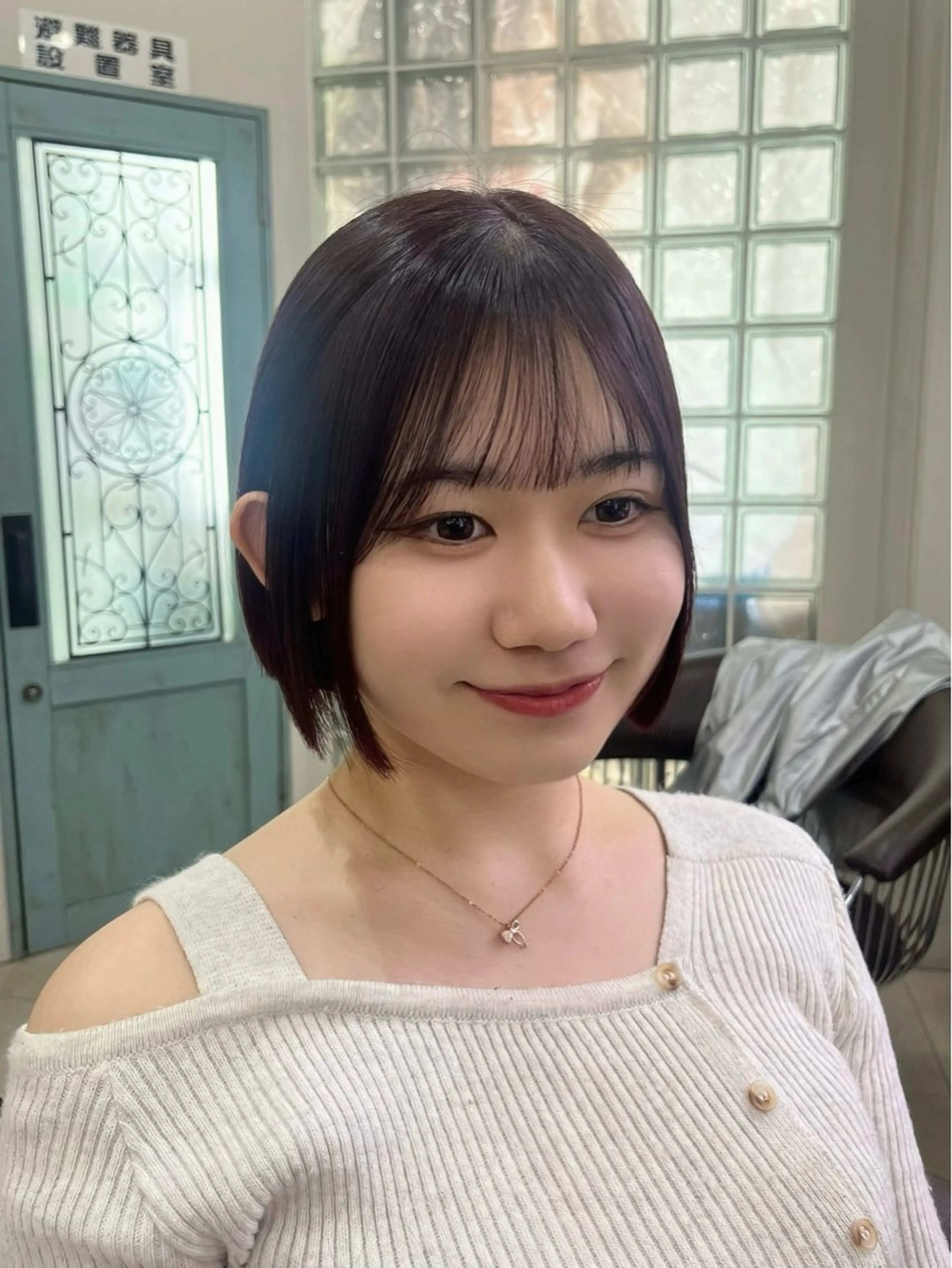 ショート ボブ ヘアカラー トリートメント 兒玉/暖色系🌹✨ 髪質改善🫧のヘアスタイル