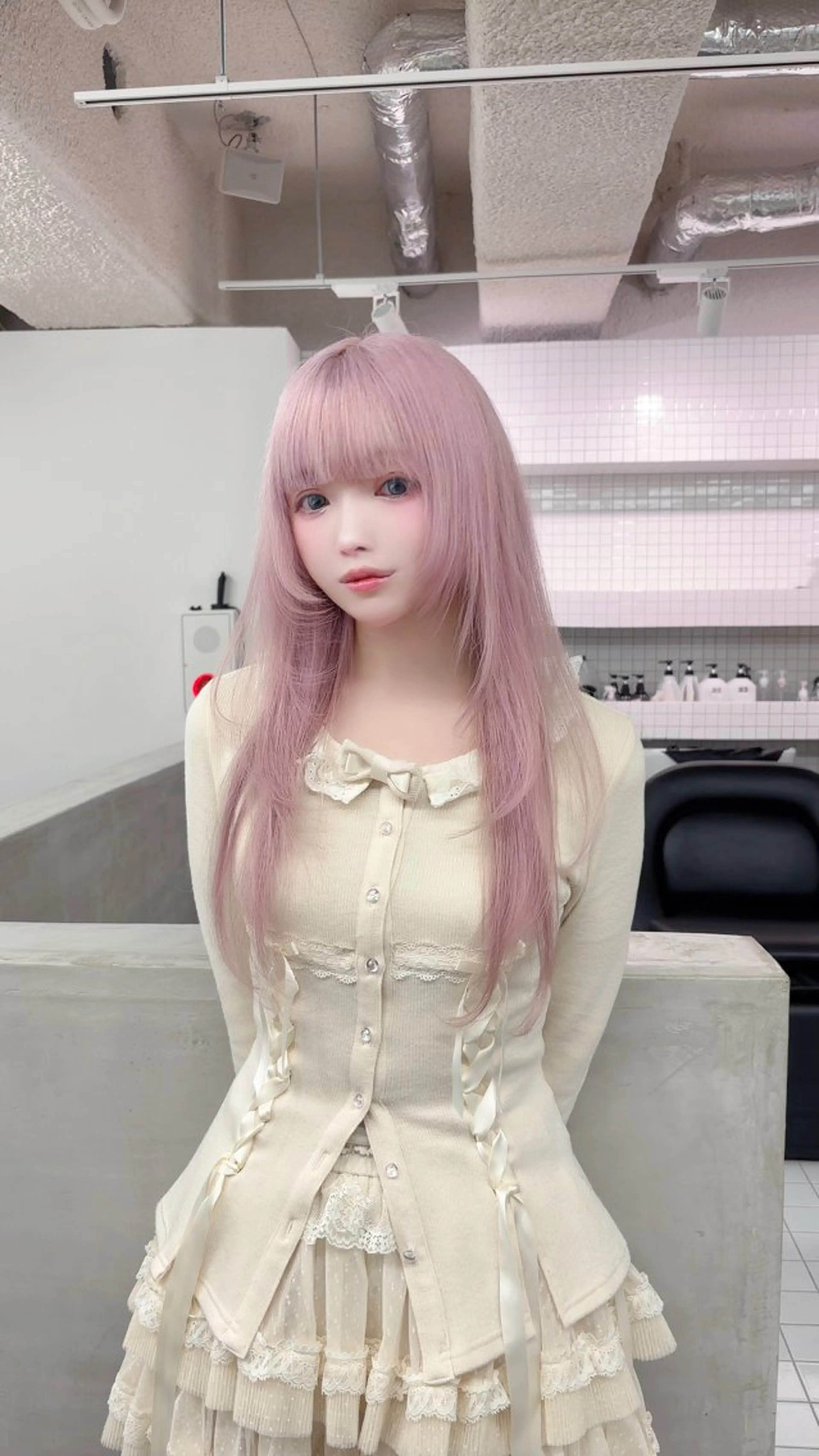 ロング カラー ピンクカラー ハイトーン/ピンク カラー/めい🎀のヘアスタイル