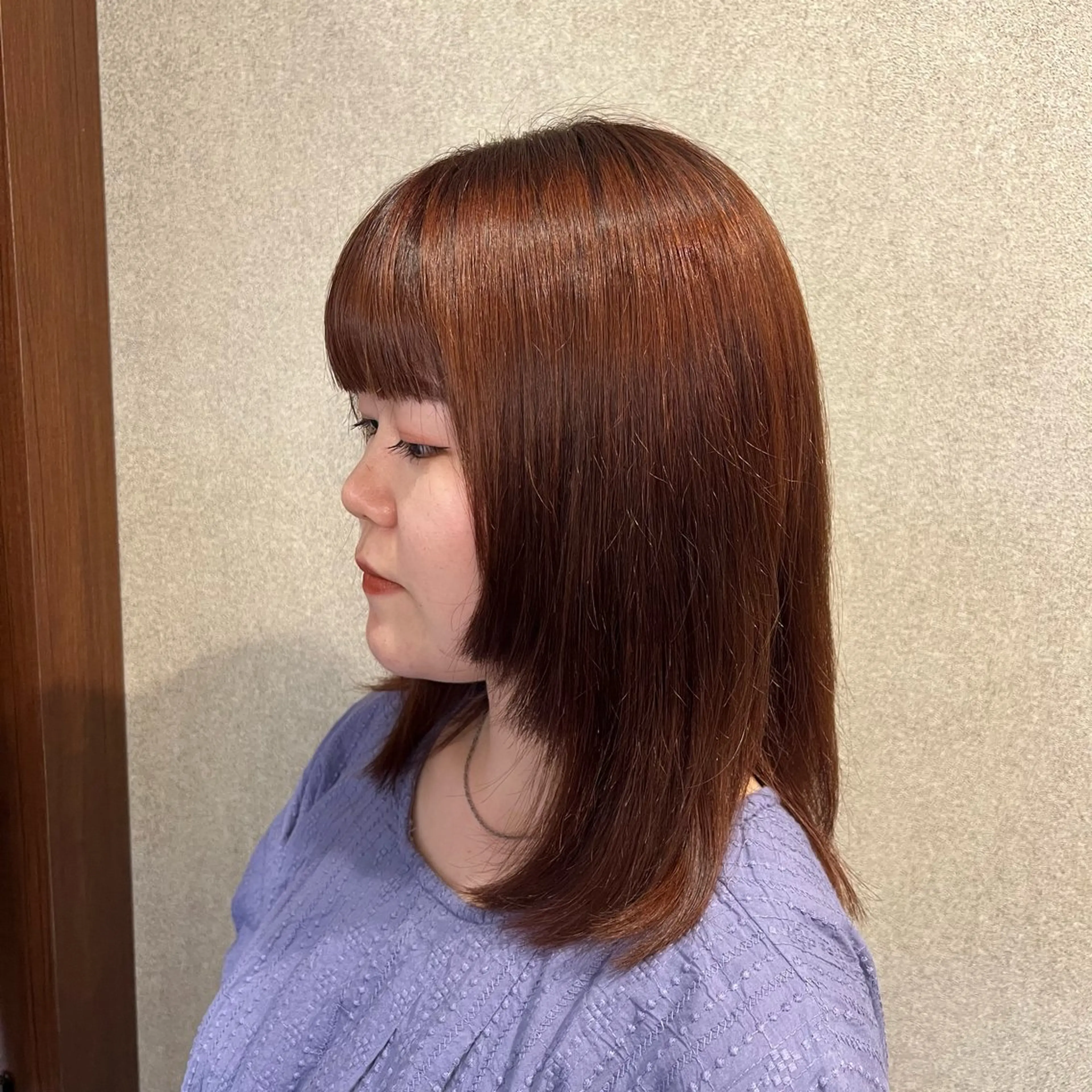 セミロング 顔周りカット 佐藤 あんなのヘアスタイル