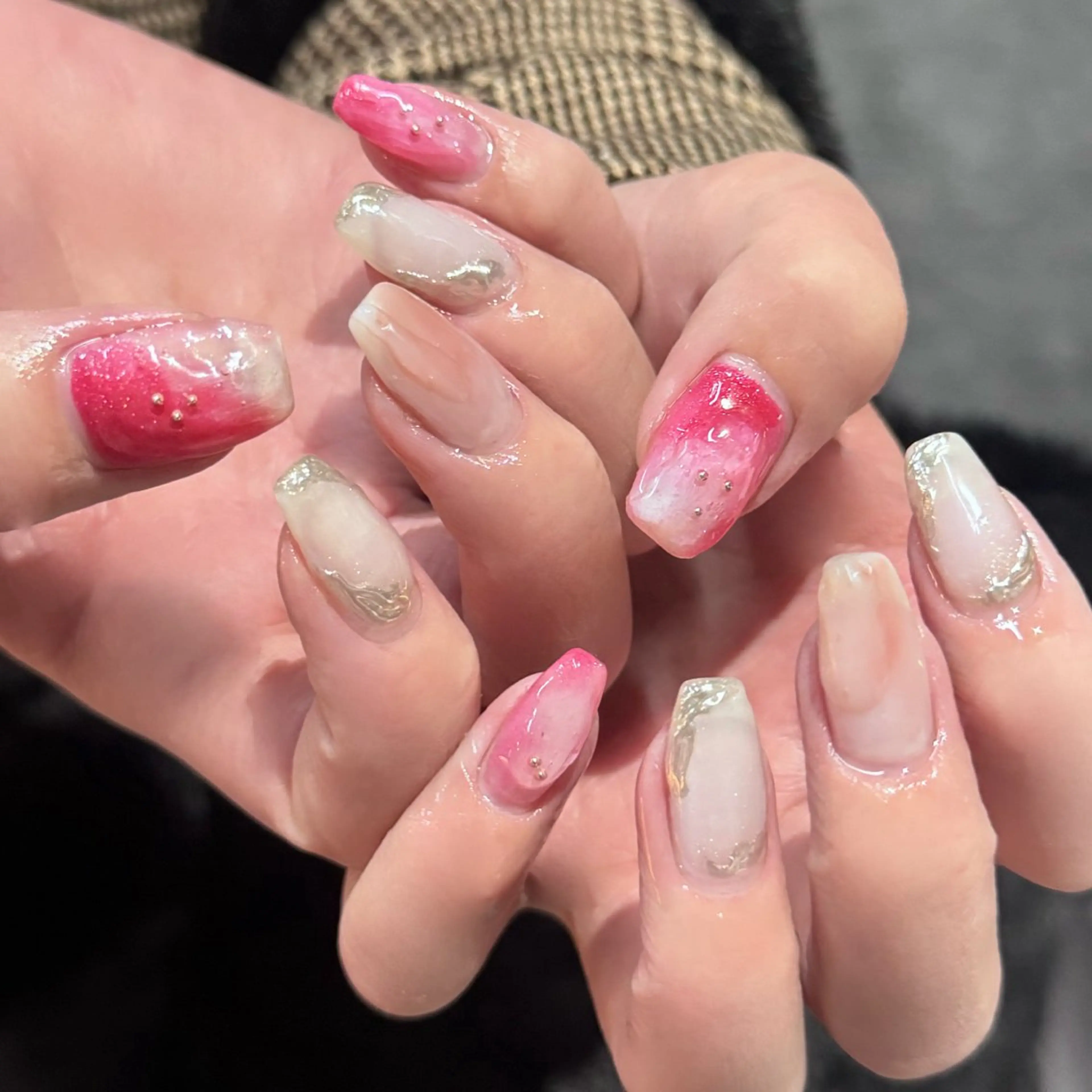 ネイル フレンチネイル マグネットネイル メンズネイル ニュアンスネイル ワンカラーネイル ハンドネイル GRANDE大須 Cecil💜のネイルデザイン