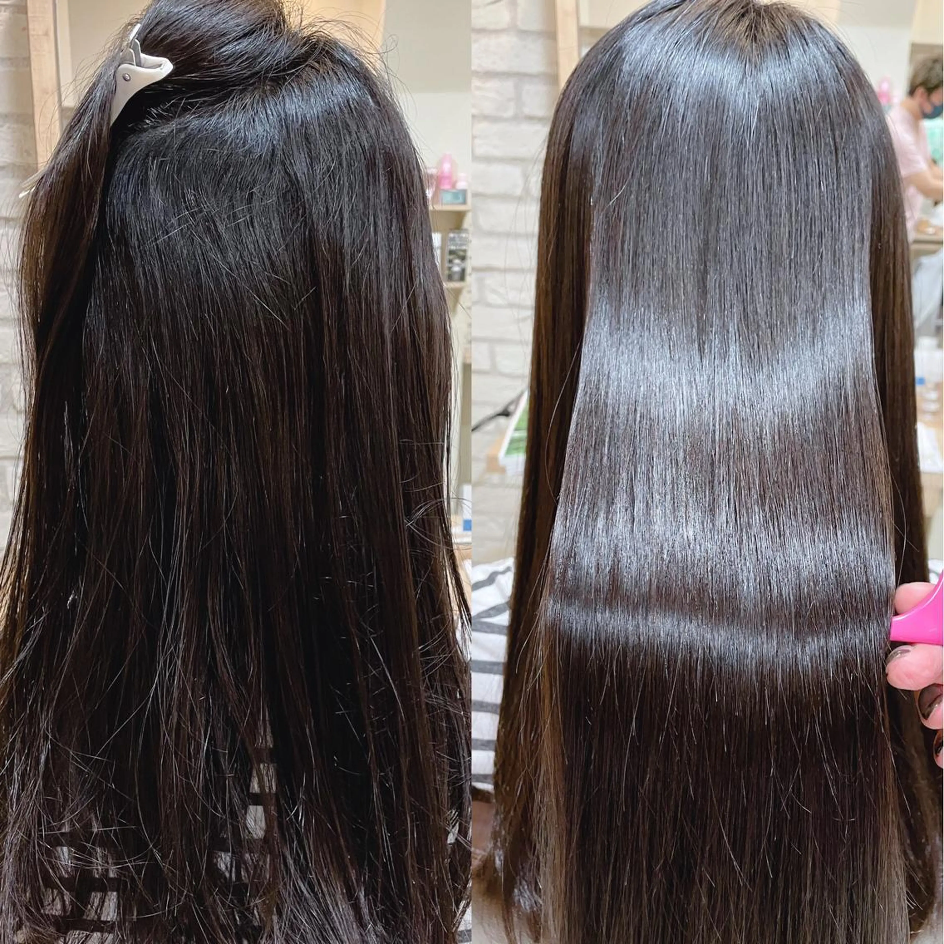 ロング 髪質改善 カット 縮毛矯正 トリートメント 清水 有実子のヘアスタイル