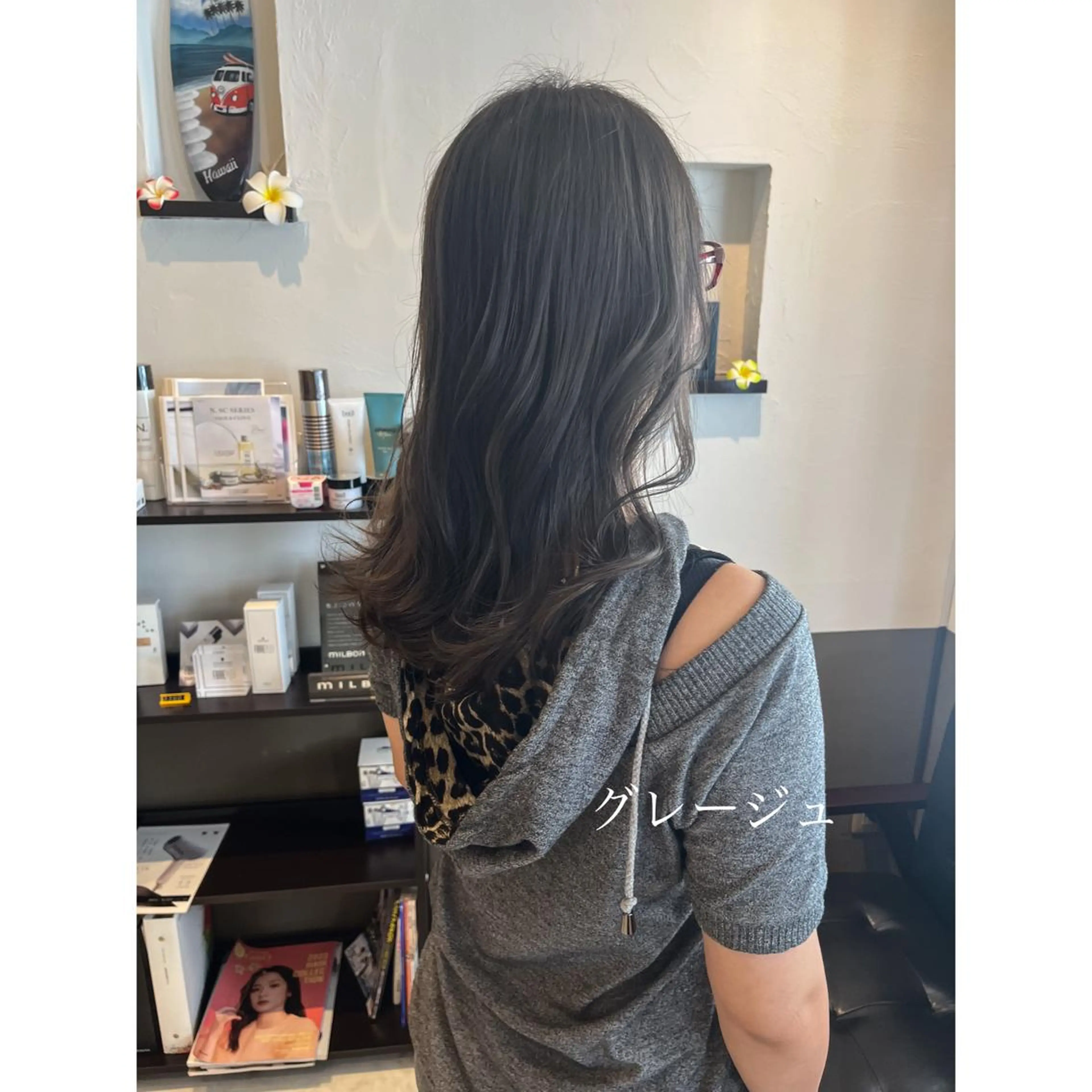 セミロング カラー 坂井田 浩樹のヘアスタイル