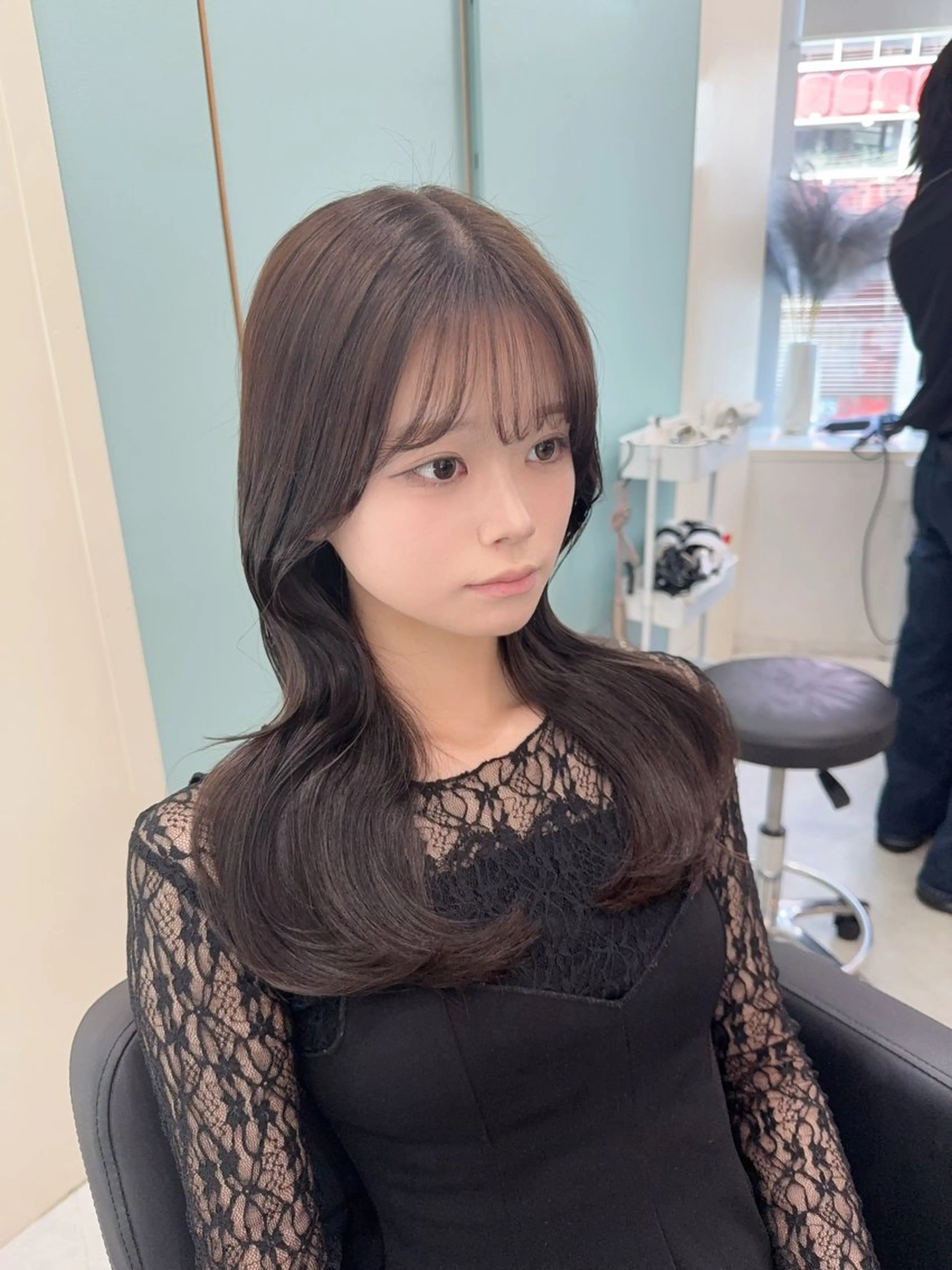 セミロング カット ヘアカラー トリートメント ヘアセット MAHO/透明感カラ ー/髪質改善🍒のヘアスタイル