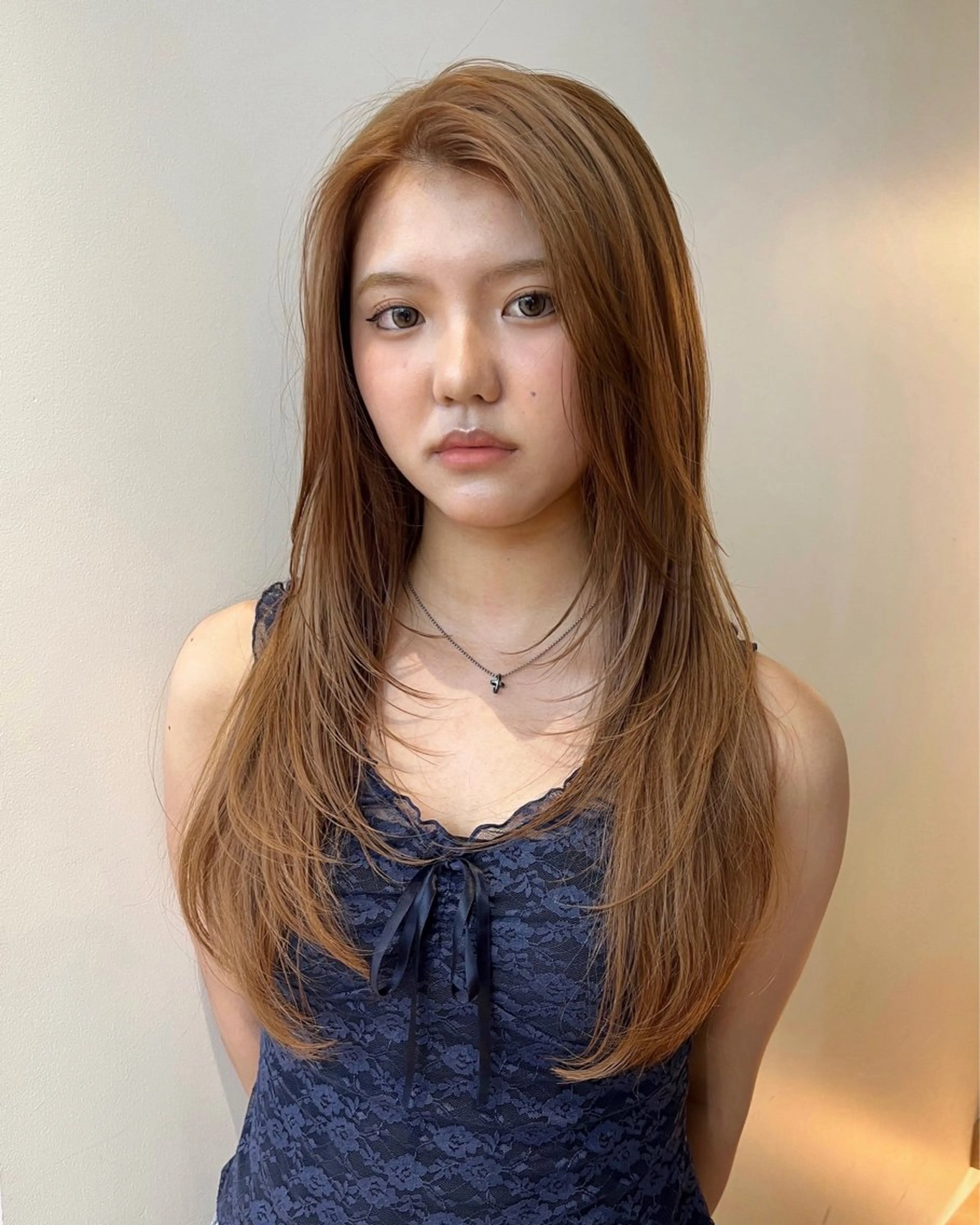 ロング カラー ブリーチ ブラウンカラー オレンジ オレンジブラウン レイヤーカット 吉祥寺/個性派/ kazuha🩰のヘアスタイル