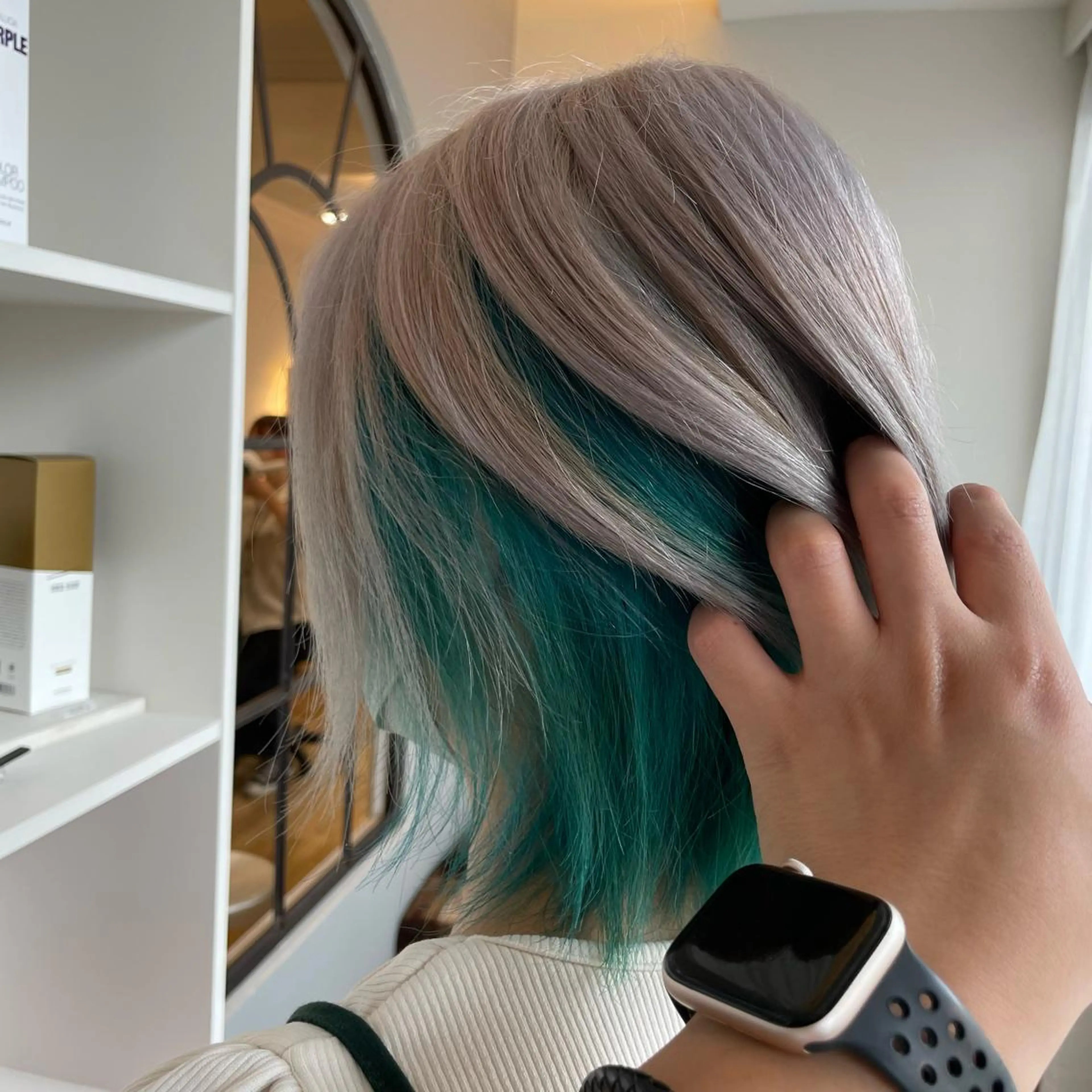 ミディアム ヘアカラー トリートメント ブリーチ毛矯正.髪質 改善.髪にドラマをのヘアスタイル