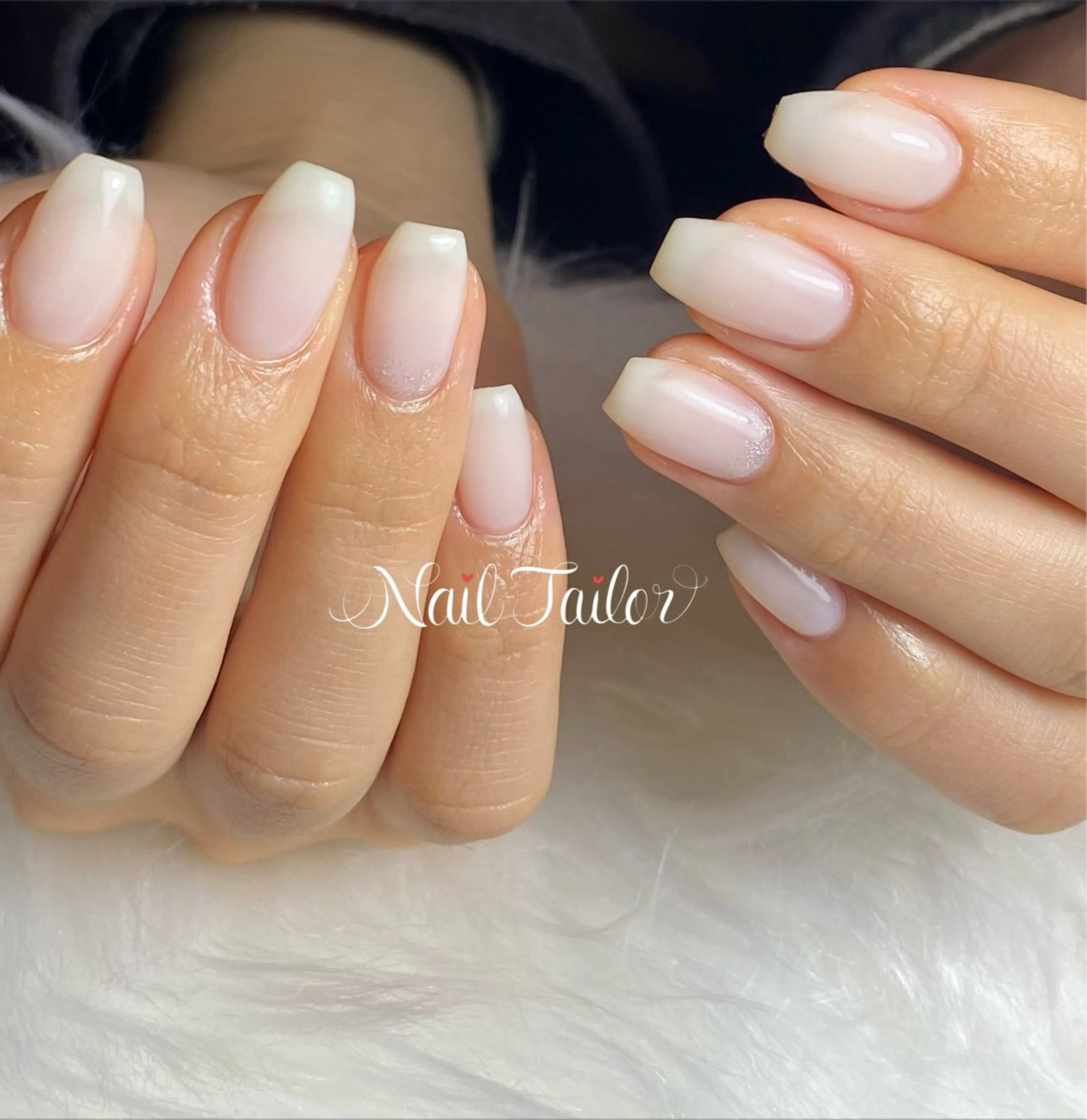 ネイル 長さ出し ジェルネイル オフィスネイル ワンカラーネイル ホワイト ハンドネイル NailTailor ネイルテイラーのネイルデザイン