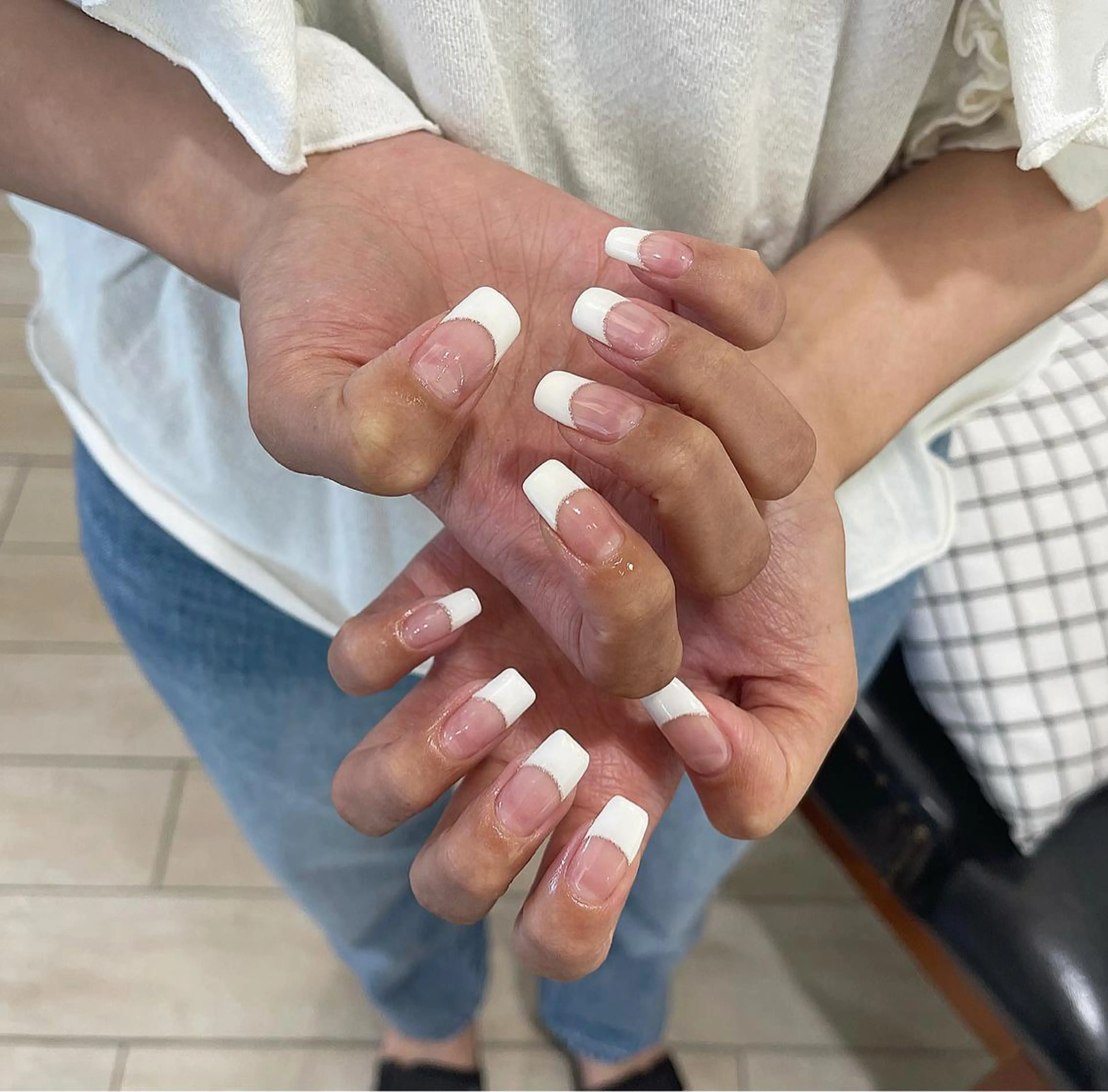 ネイル フレンチネイル シルバー よねだ ゆうらのネイルデザイン