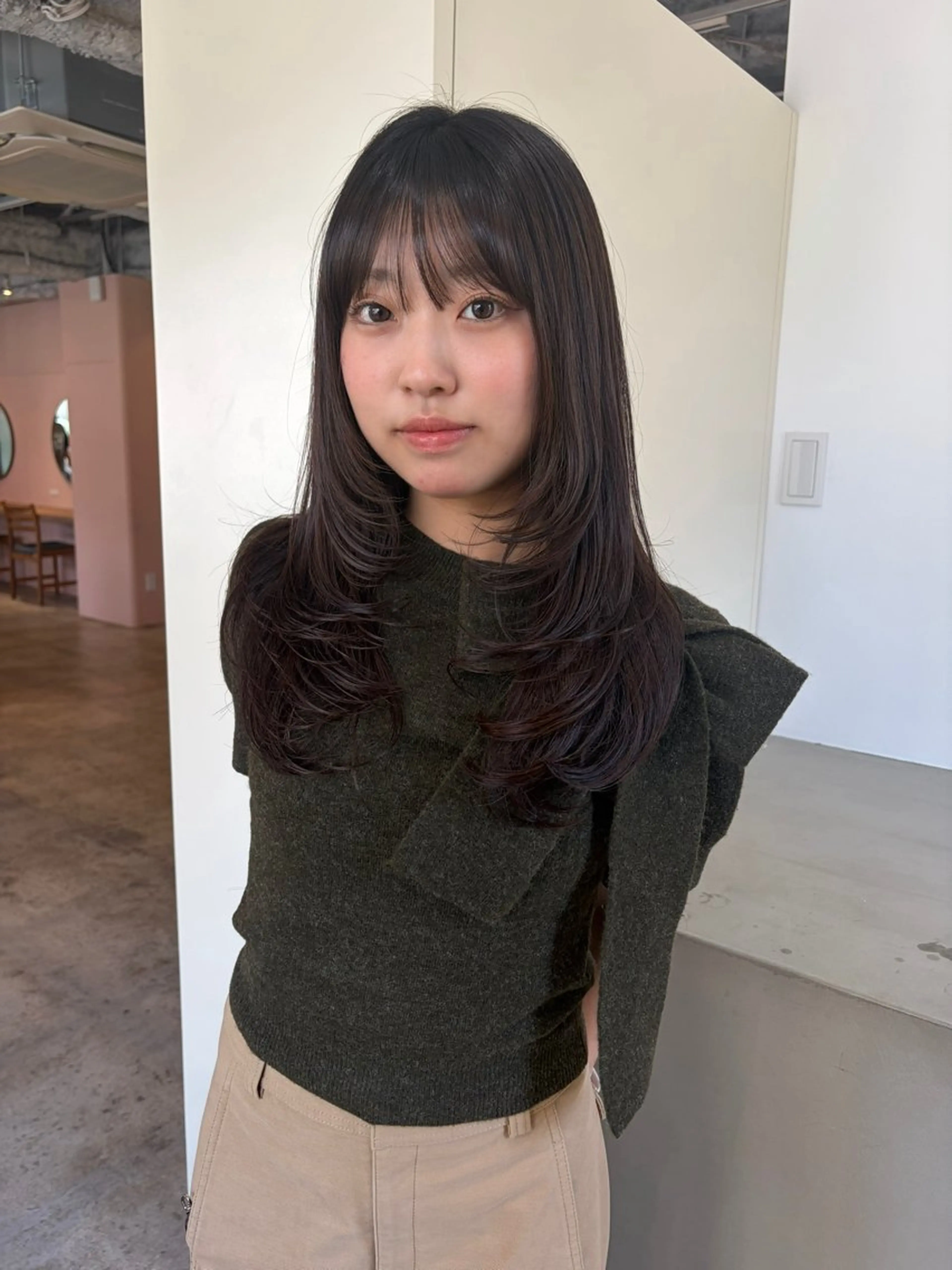 ロング 伸ばしかけ レイヤーカット カット ヘアカラー 🧣misaki 🧣のヘアスタイル