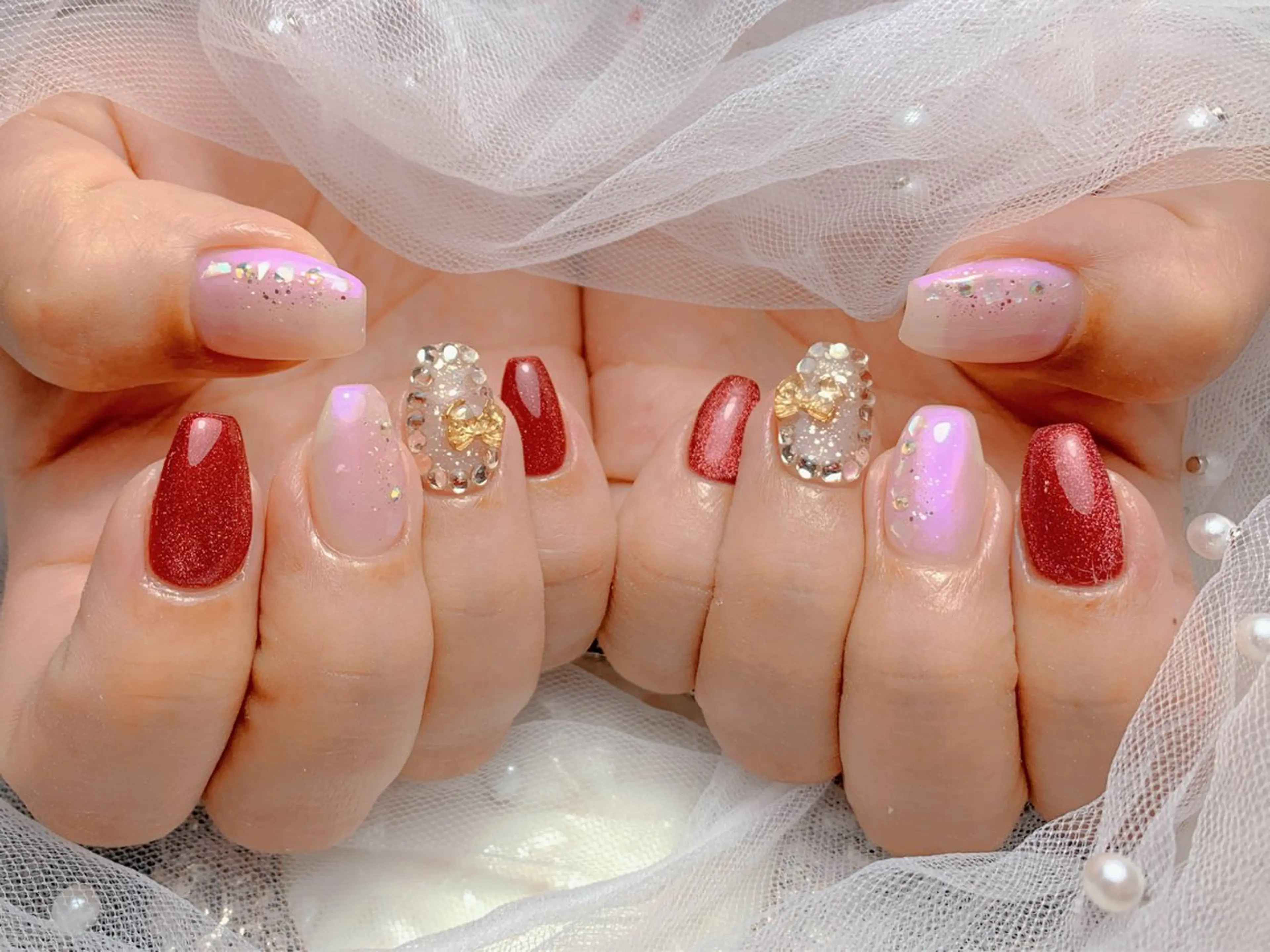 ネイル ハンドネイル マジック ミラーのネイルデザイン