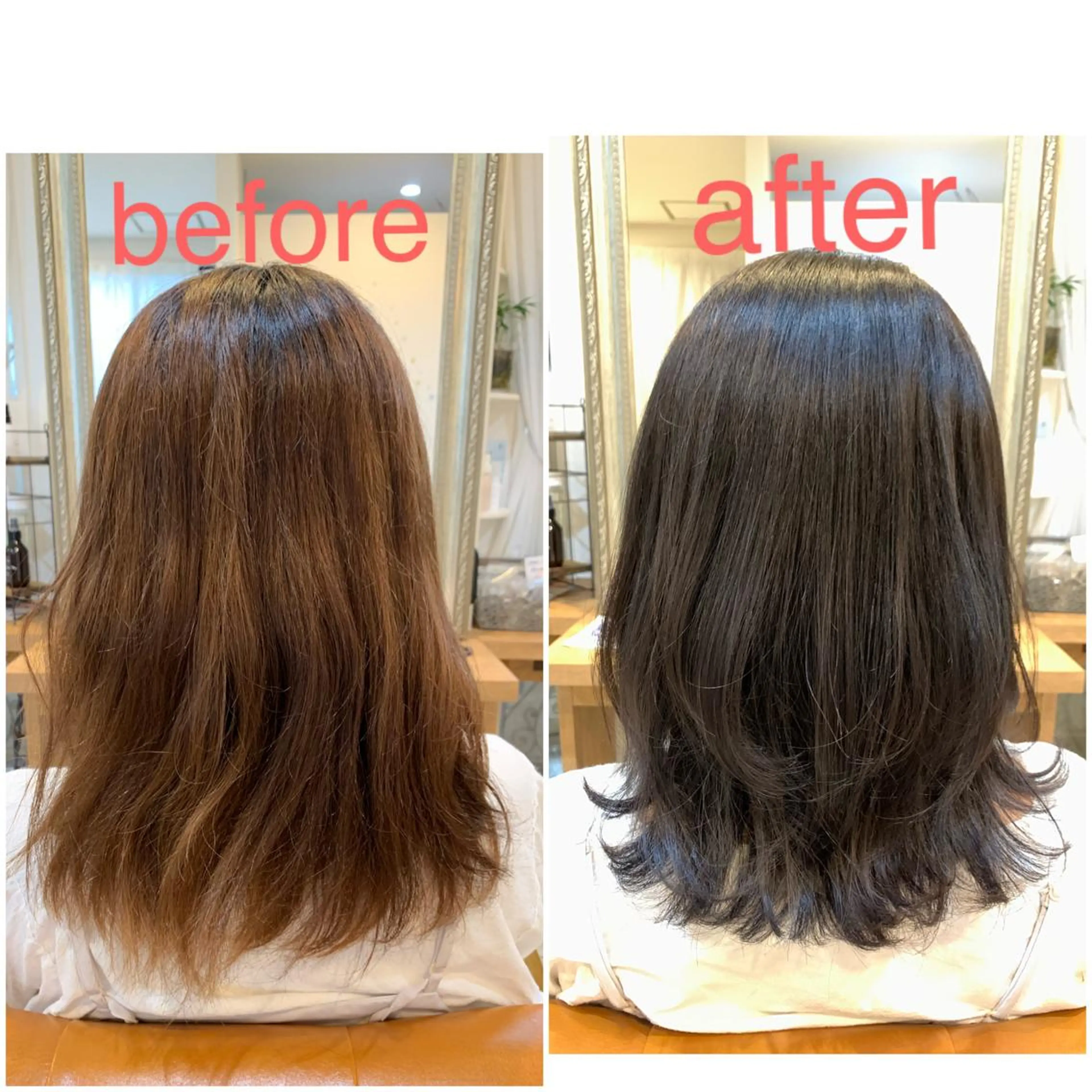 セミロング カラー ナガサカ サチのヘアスタイル