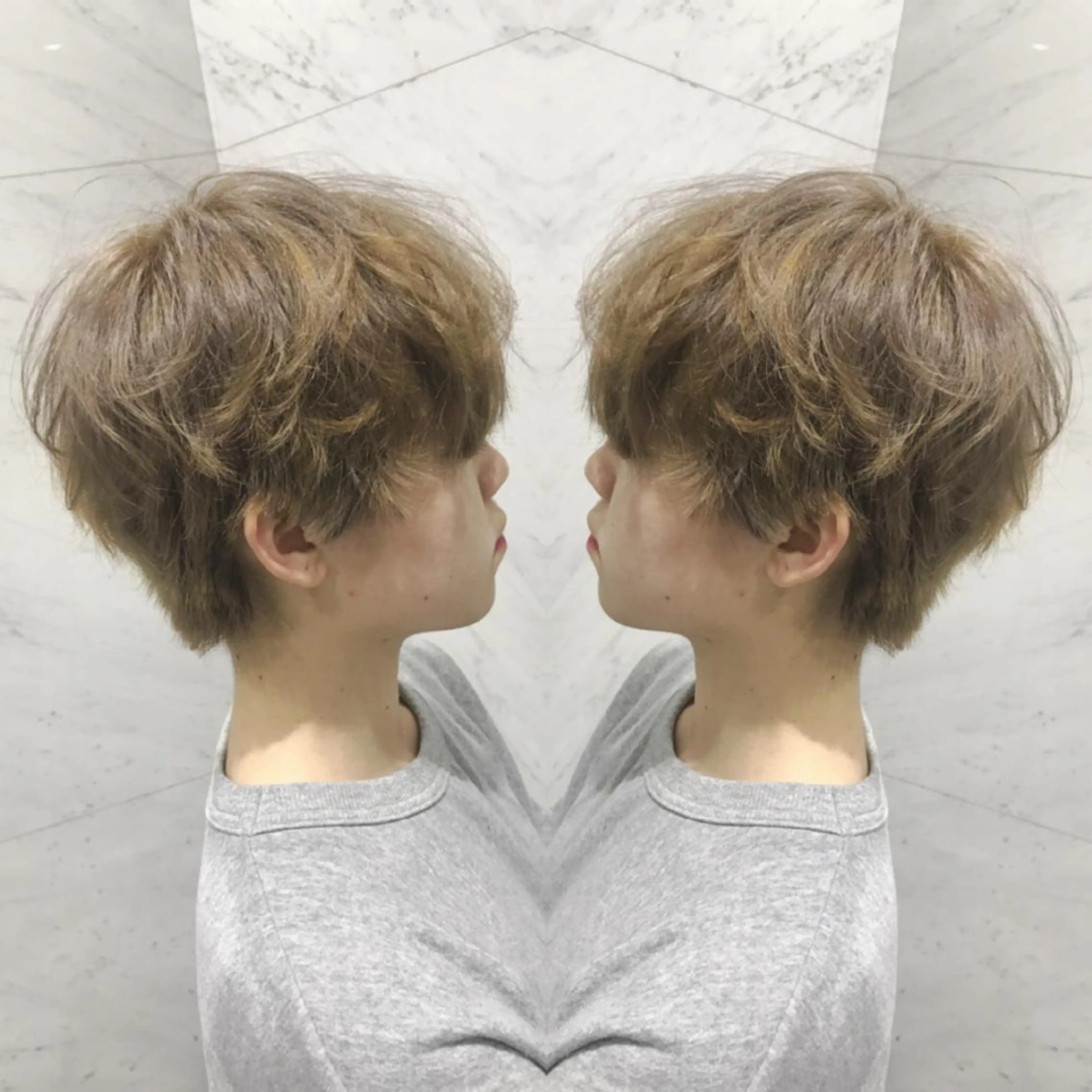 ショート カラー カット ヘアカラー トリートメント 重政 和樹のヘアスタイル