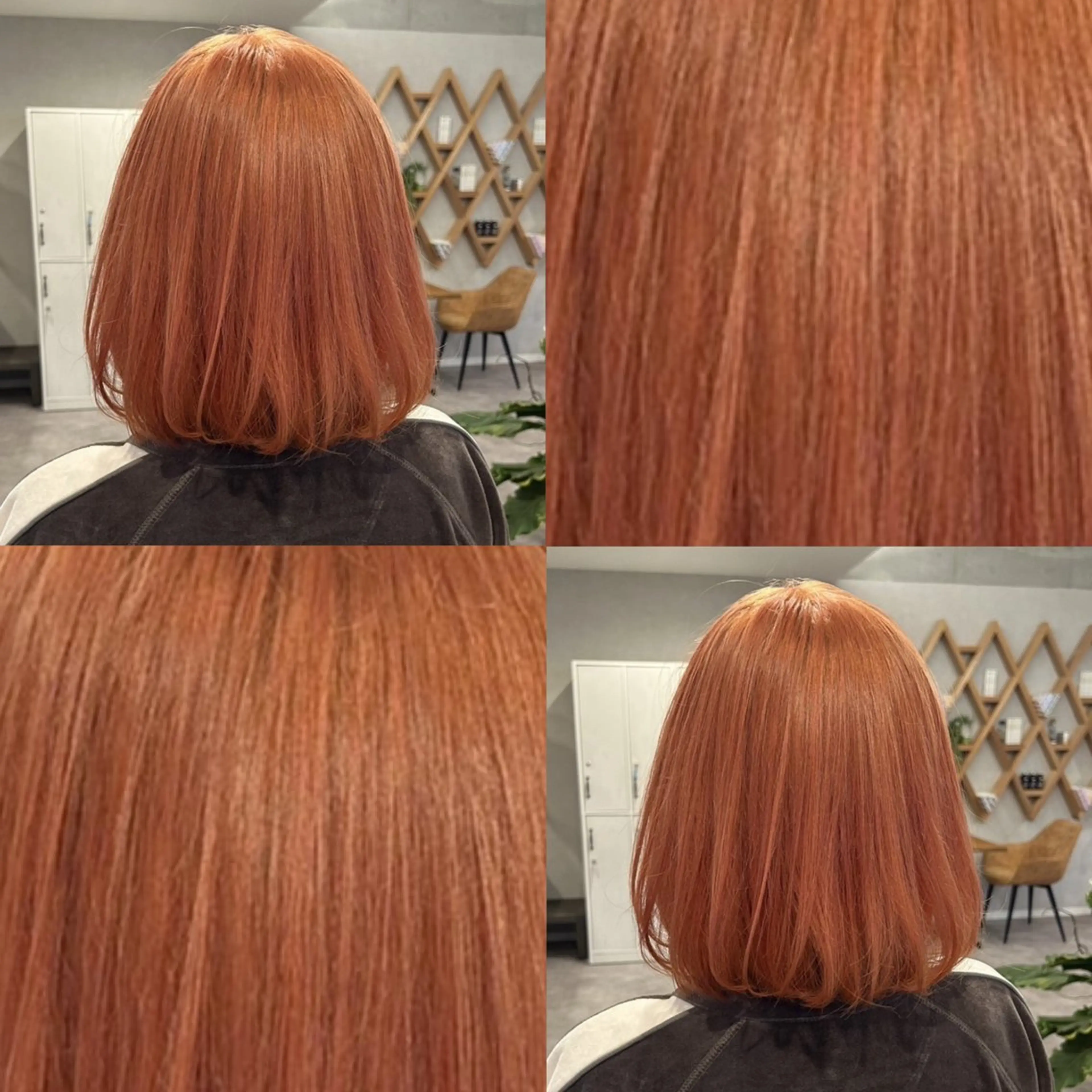 ショート カラー ブリーチ オレンジ カット ヘアカラー ELLE&SALLY 石野のヘアスタイル