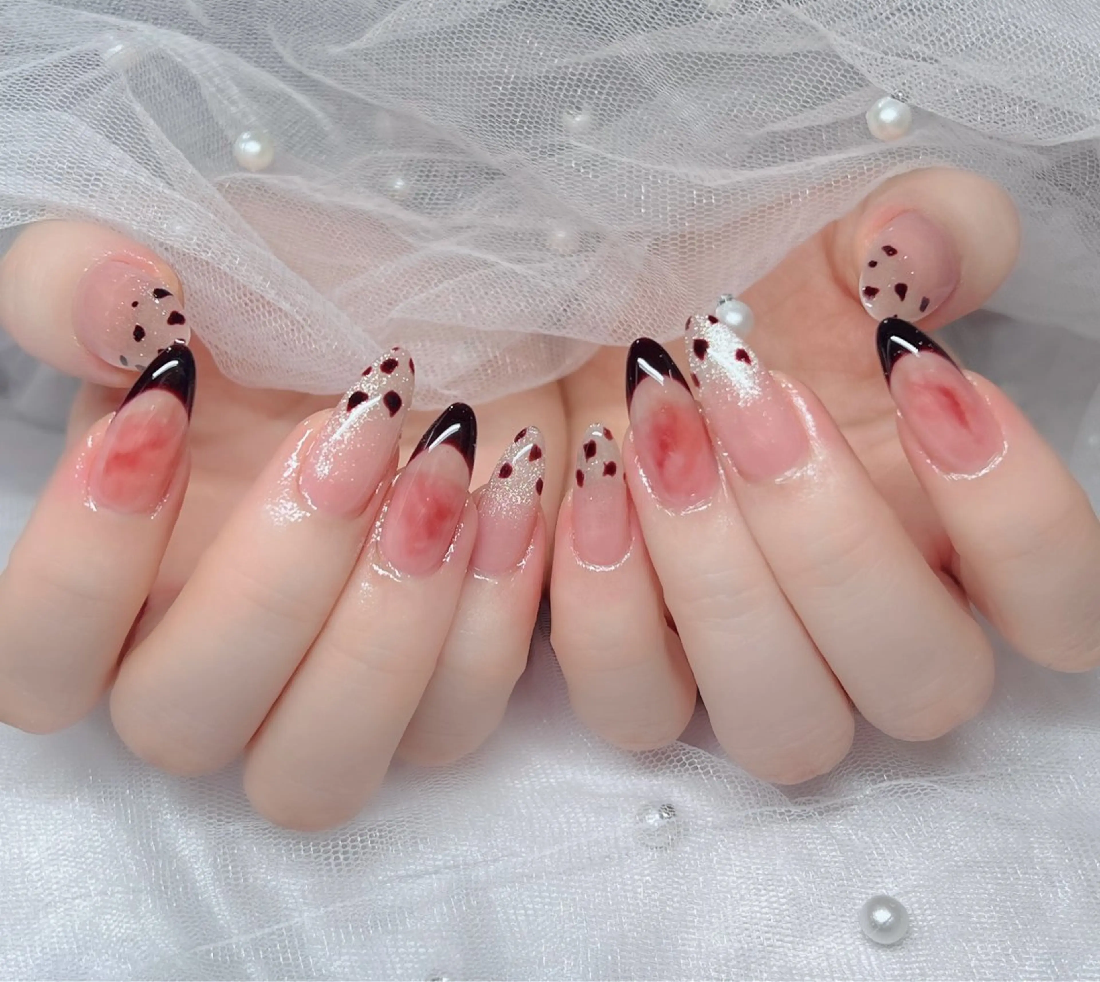 ネイル ハンドネイル 🎀PG🩵 ネイルサロンのネイルデザイン