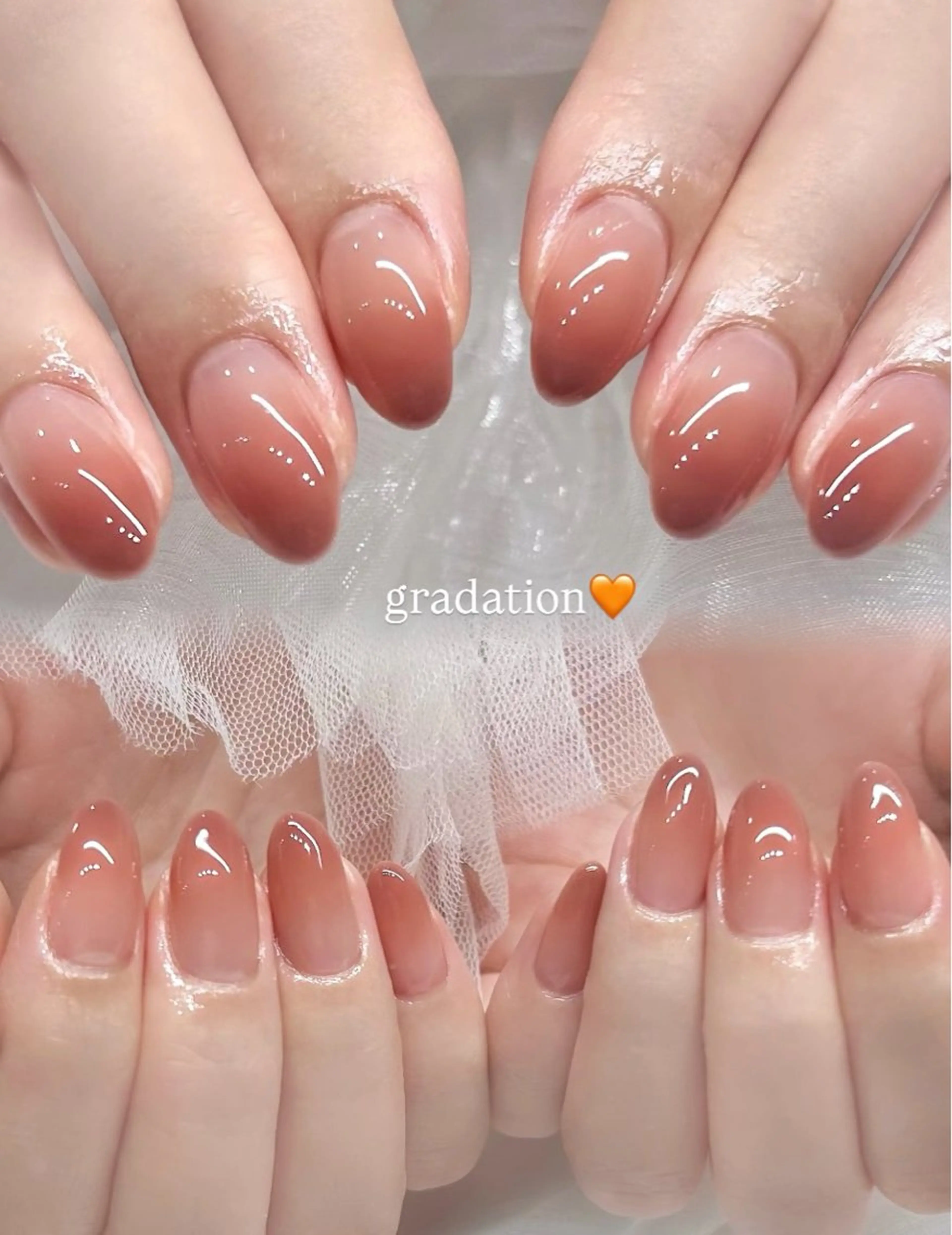 ネイル ブラウン ジェルネイル グラデーション ワンカラーネイル パラジェル ハンドネイル 🎀チーク/ちゅるん 🫧chisa🎀のネイルデザイン