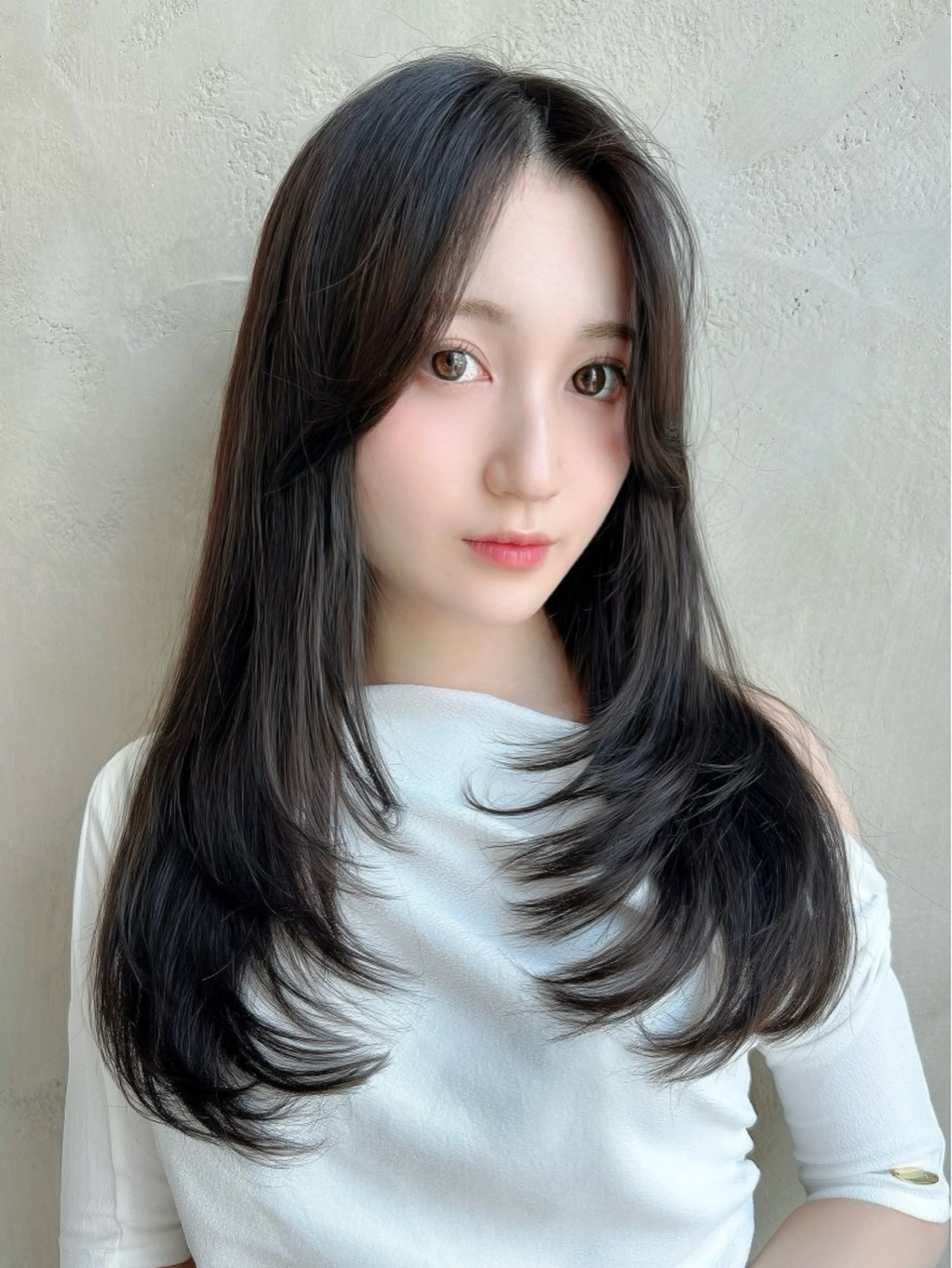 セミロング カラー カット ヘアカラー トリートメント 新宿✨顔周りカット 韓国ヘア/坂本亜裟海のヘアスタイル