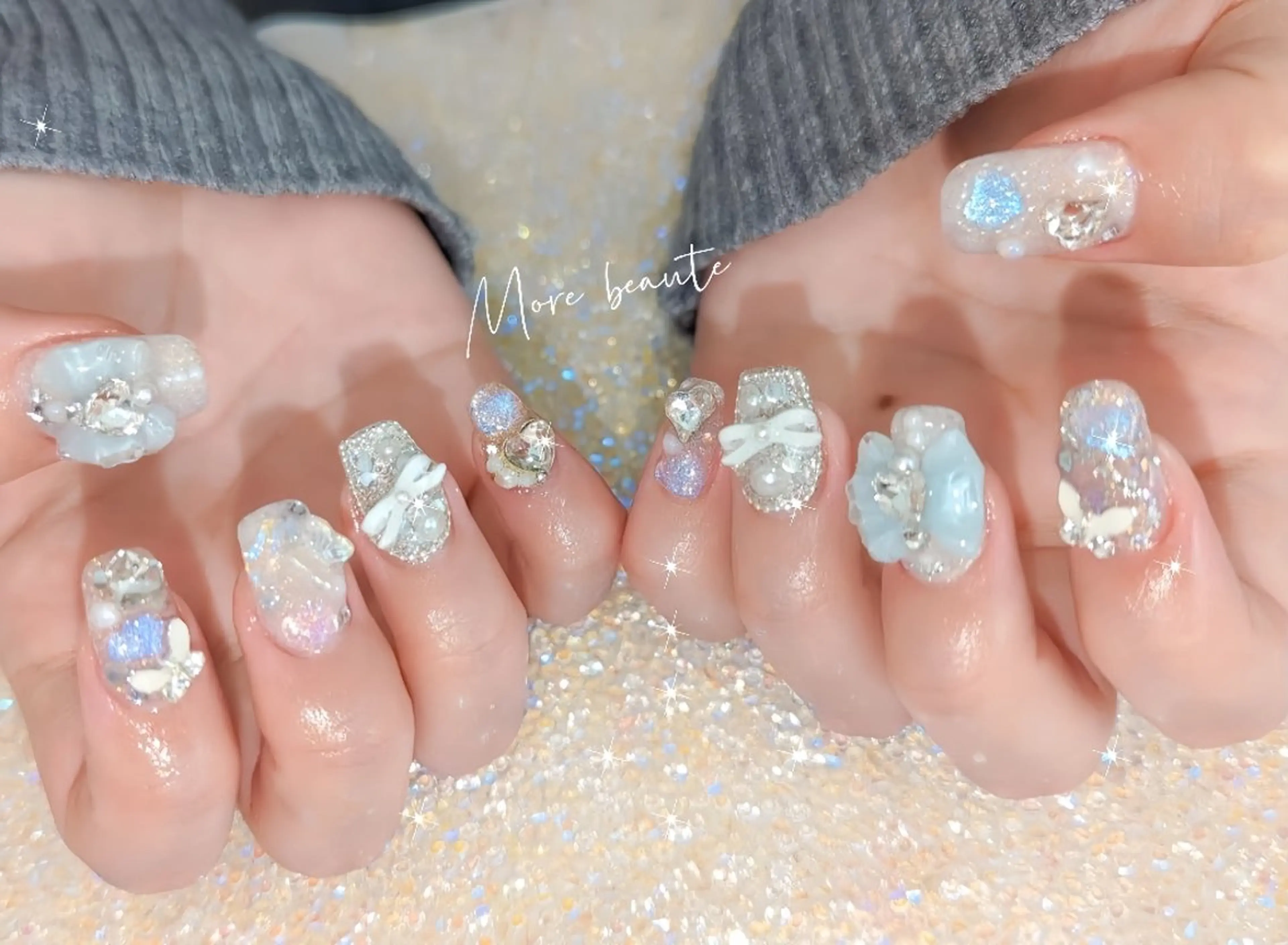 ネイル 桜ネイル 長さ出し ジェルネイル ハート 韓国ネイル ハンドネイル I LOVE ME NAIL.。.:*♡のネイルデザイン