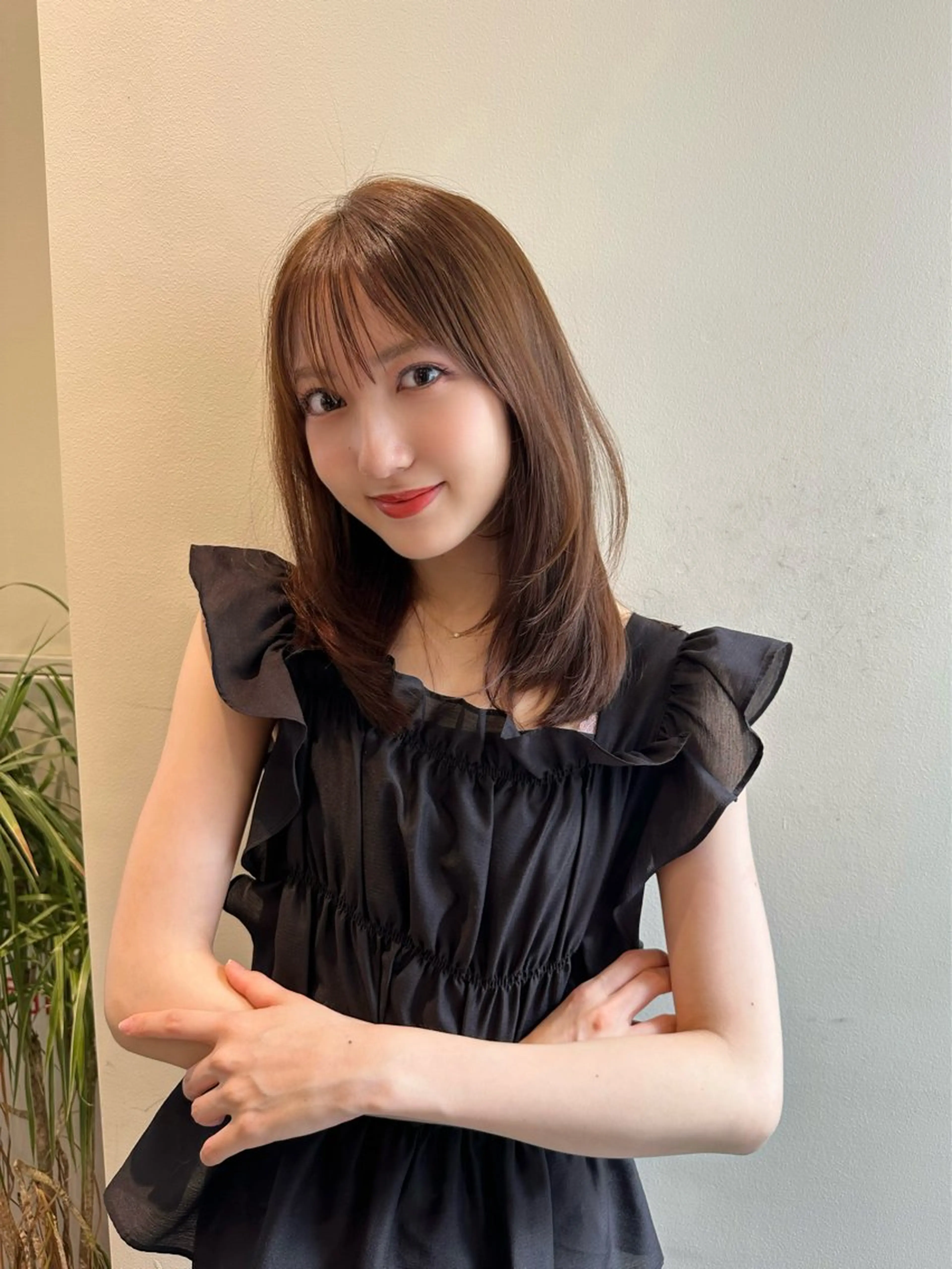 セミロング カラー パーマ ヘアアレンジ ⭐️銀座/ショート/ 艶カラー/りょうがのヘアスタイル