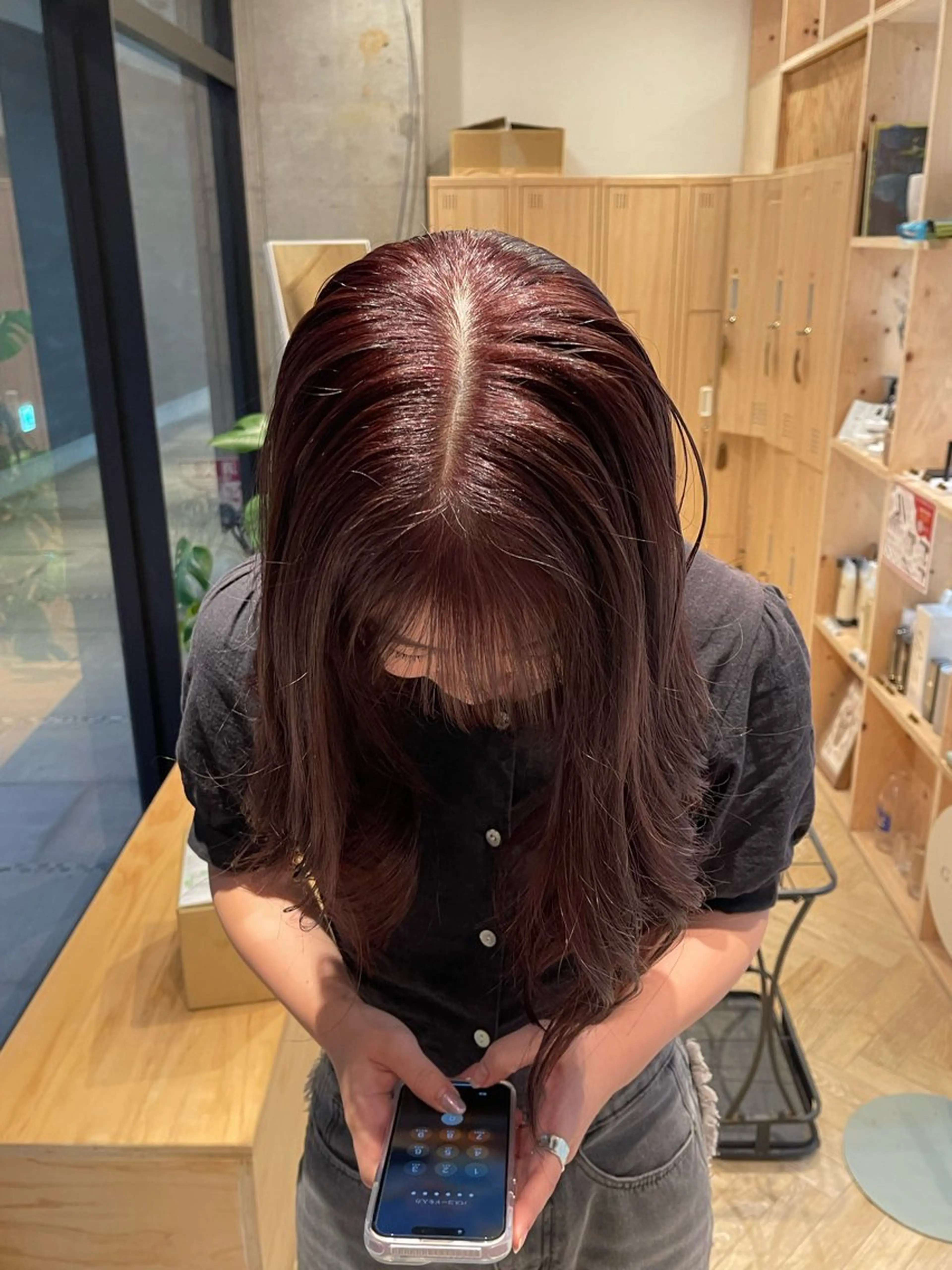 ミディアム カラー ヘアカラー トリートメント 愛莉/ラベンダー/ ベージュ/ブラウンのヘアスタイル