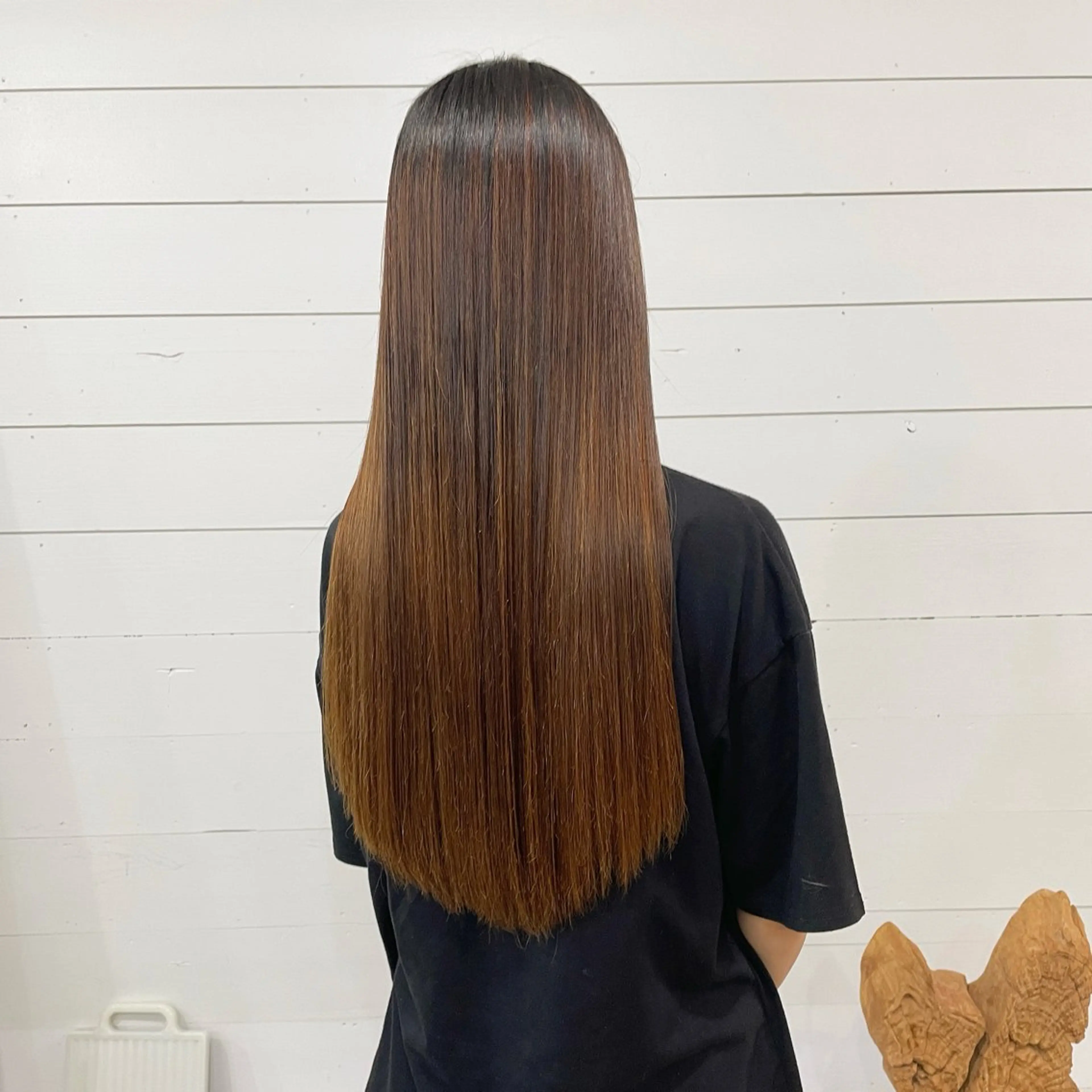 ロング 縮毛矯正 安西 香利奈のヘアスタイル