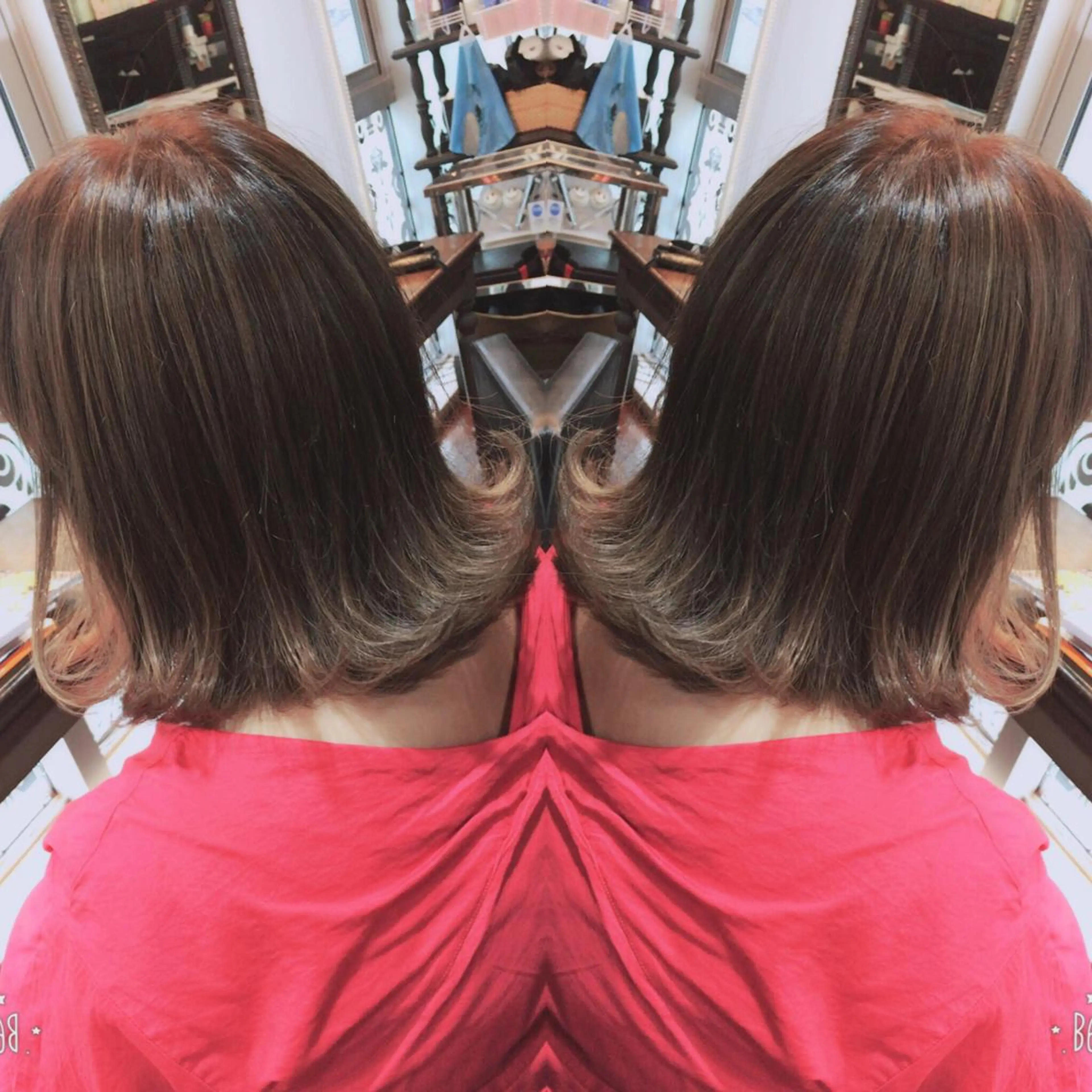 ミディアム カラー ヘアアレンジ 吉本 yoshimotoのヘアスタイル