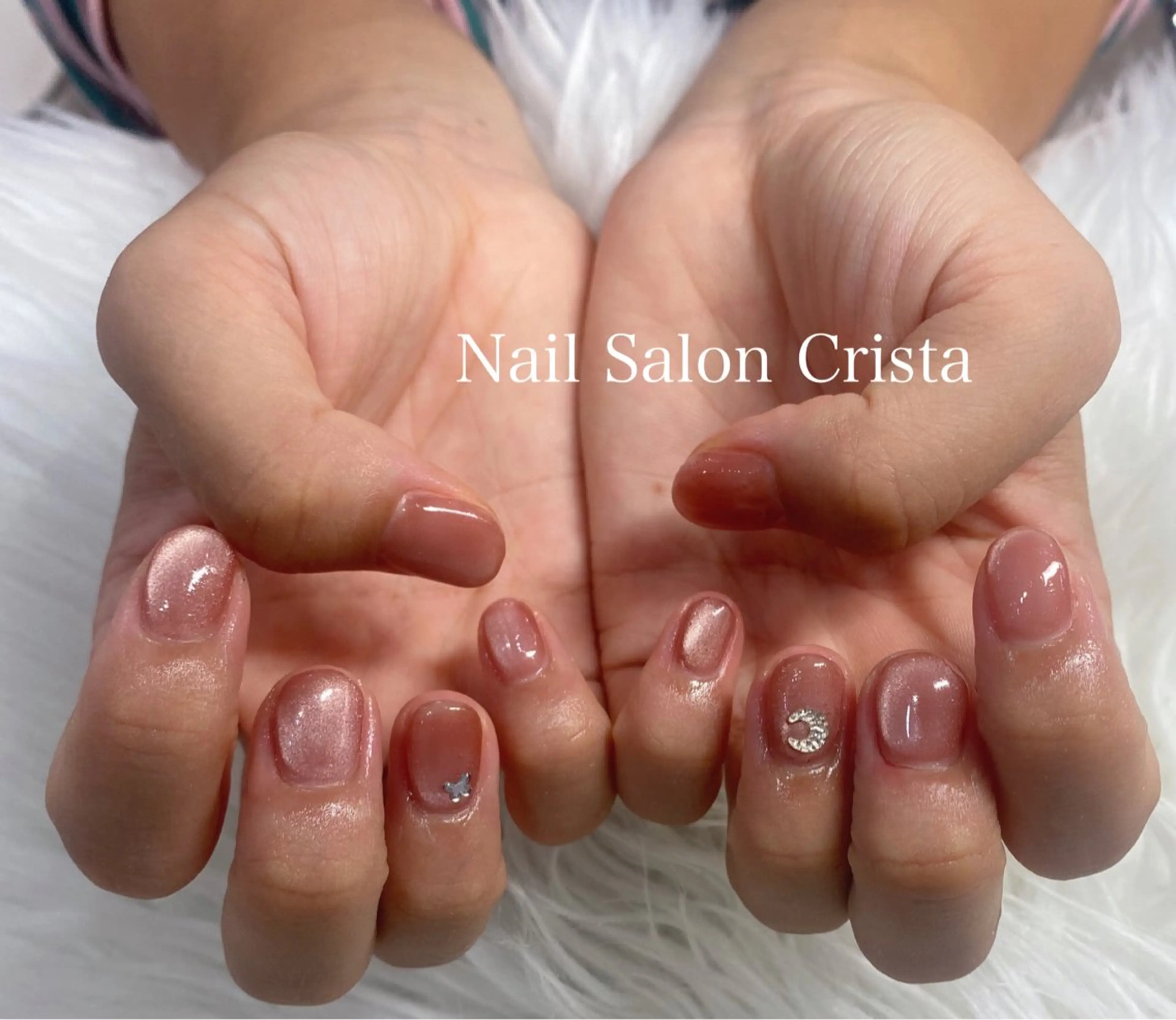 ネイル ジェルネイル パラジェル ピンク ハンドネイル CRISTA MOMOのネイルデザイン