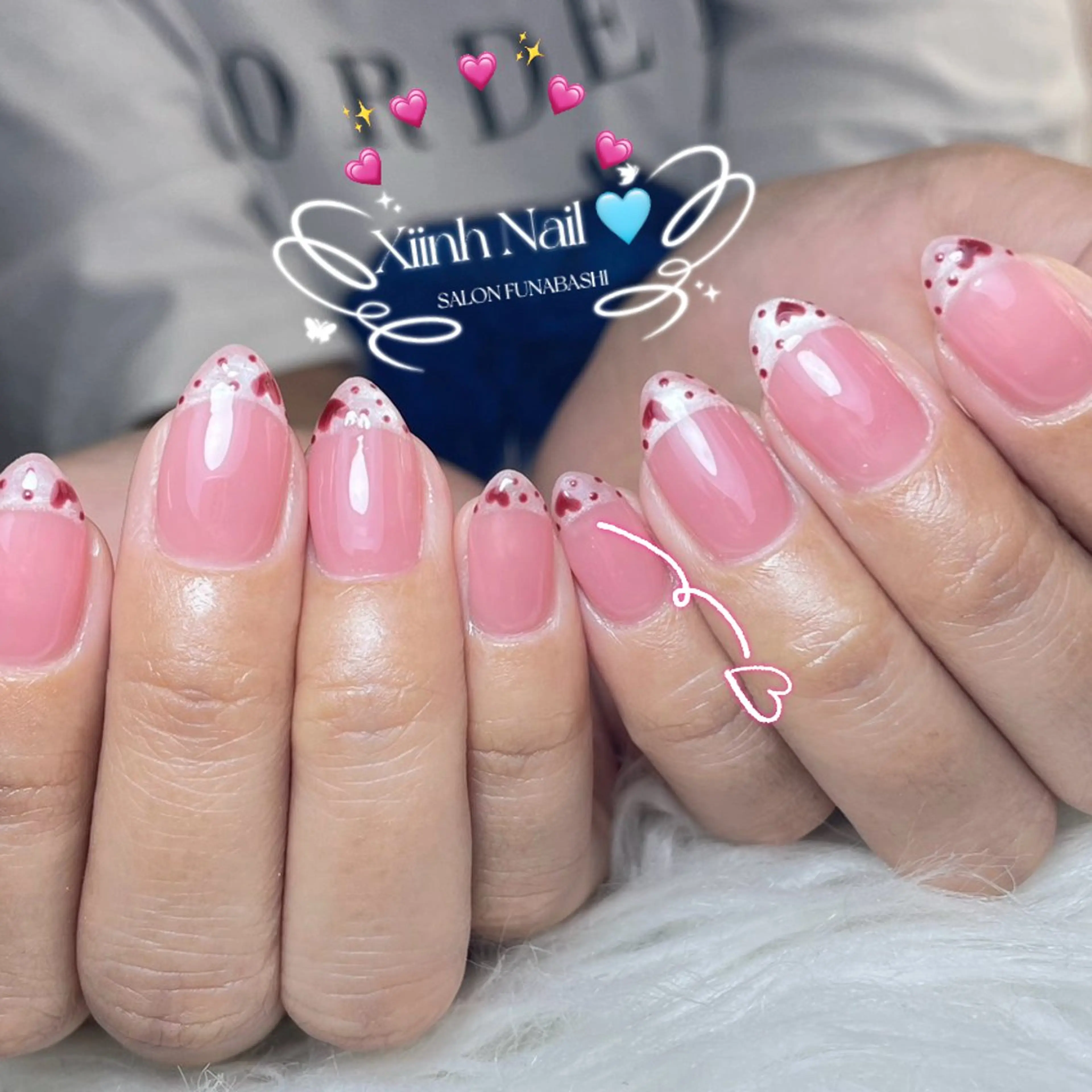 ネイル チークネイル 桜ネイル 長さ出し フットネイル ジェルネイル ハンドネイル XIINH NAIL SALONのネイルデザイン