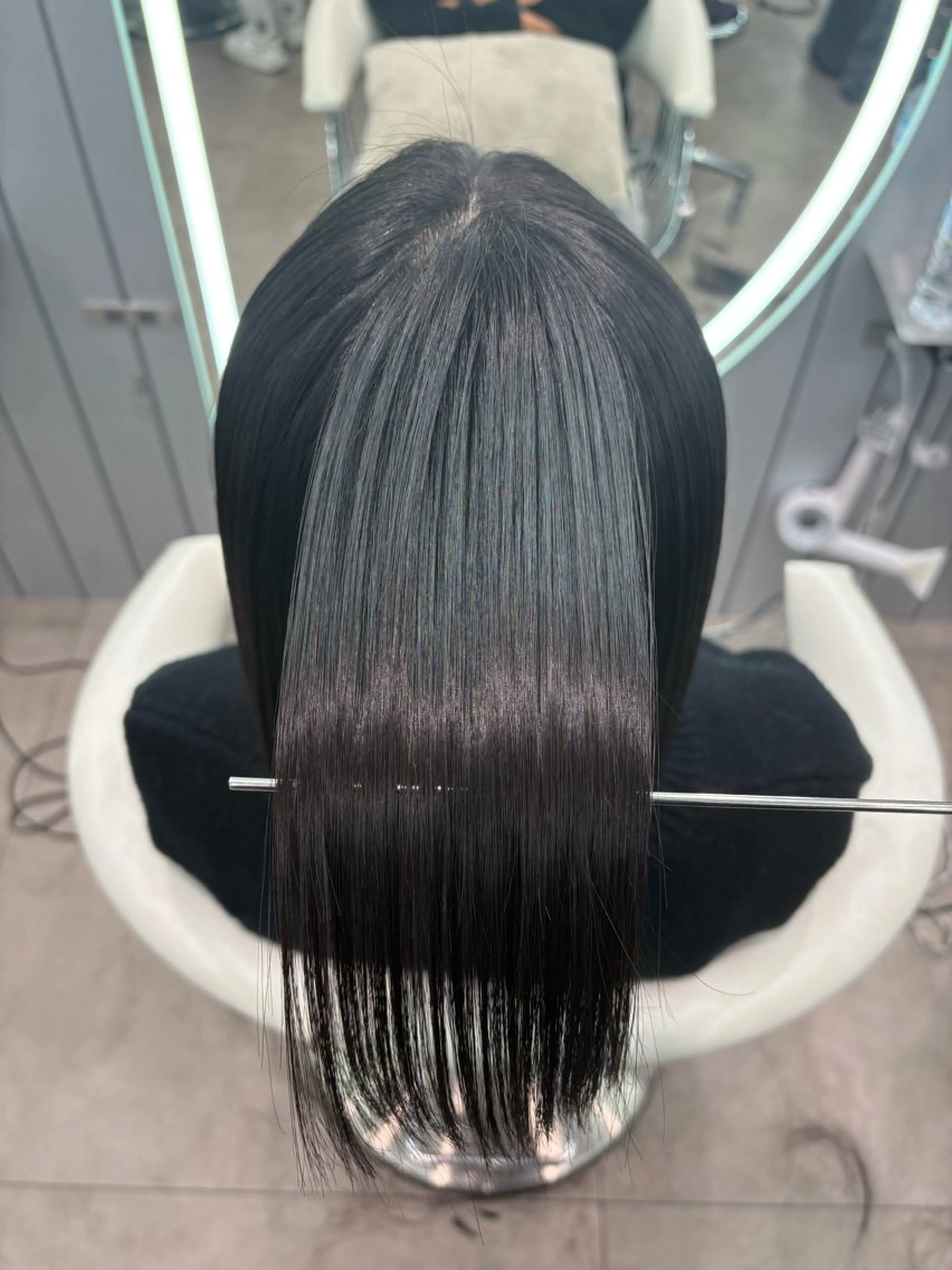 ミディアム ヘアアレンジ アッシュ ボブ くびれヘア 顔まわりレイヤー 顔周りカット カット 縮毛矯正 トリートメント ヘアセット 大宮‎🩵縮毛矯正 レイヤー　佐藤和のヘアスタイル