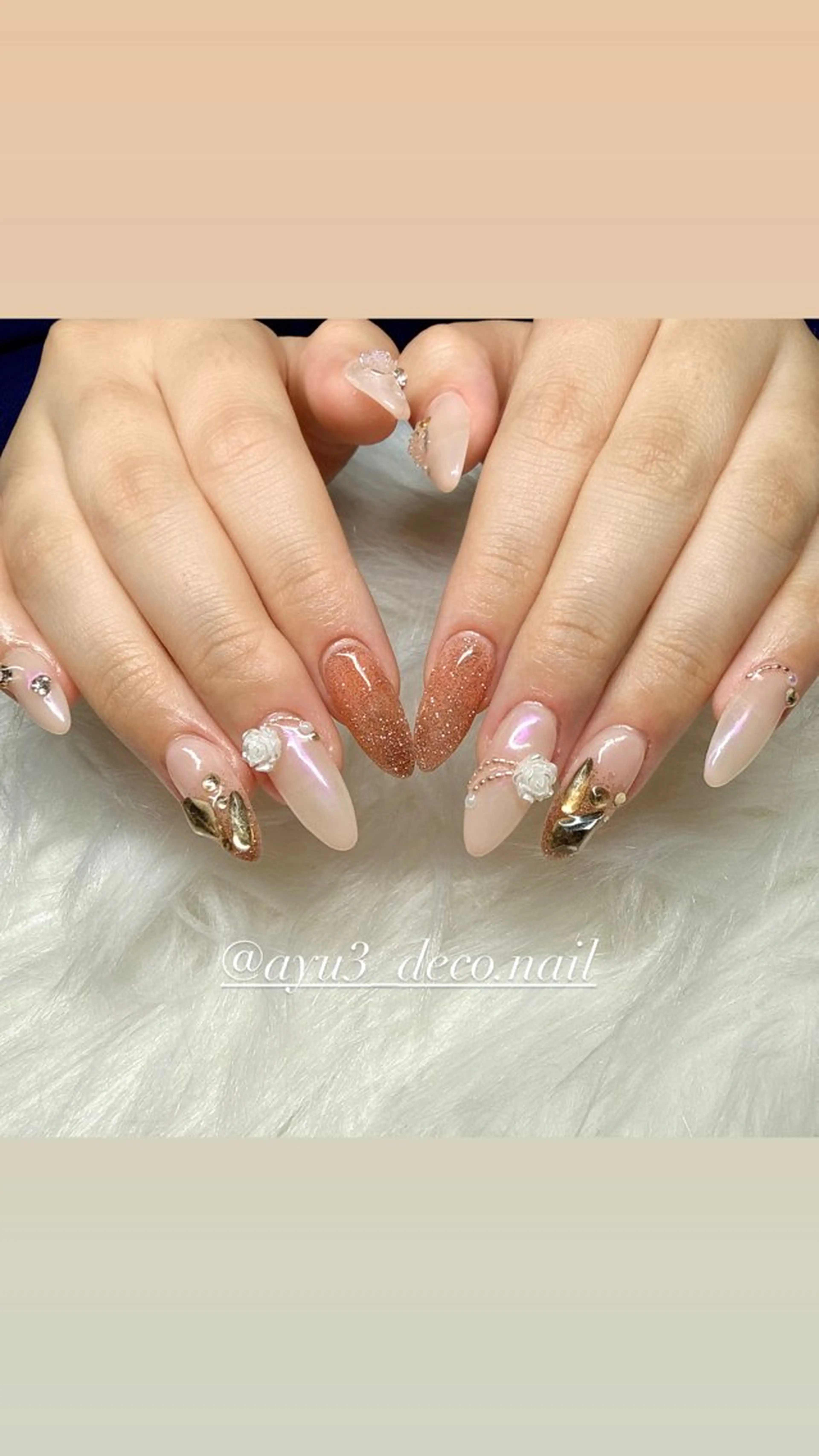 ネイル ガーリー ハンドネイル 大橋 歩美のネイルデザイン