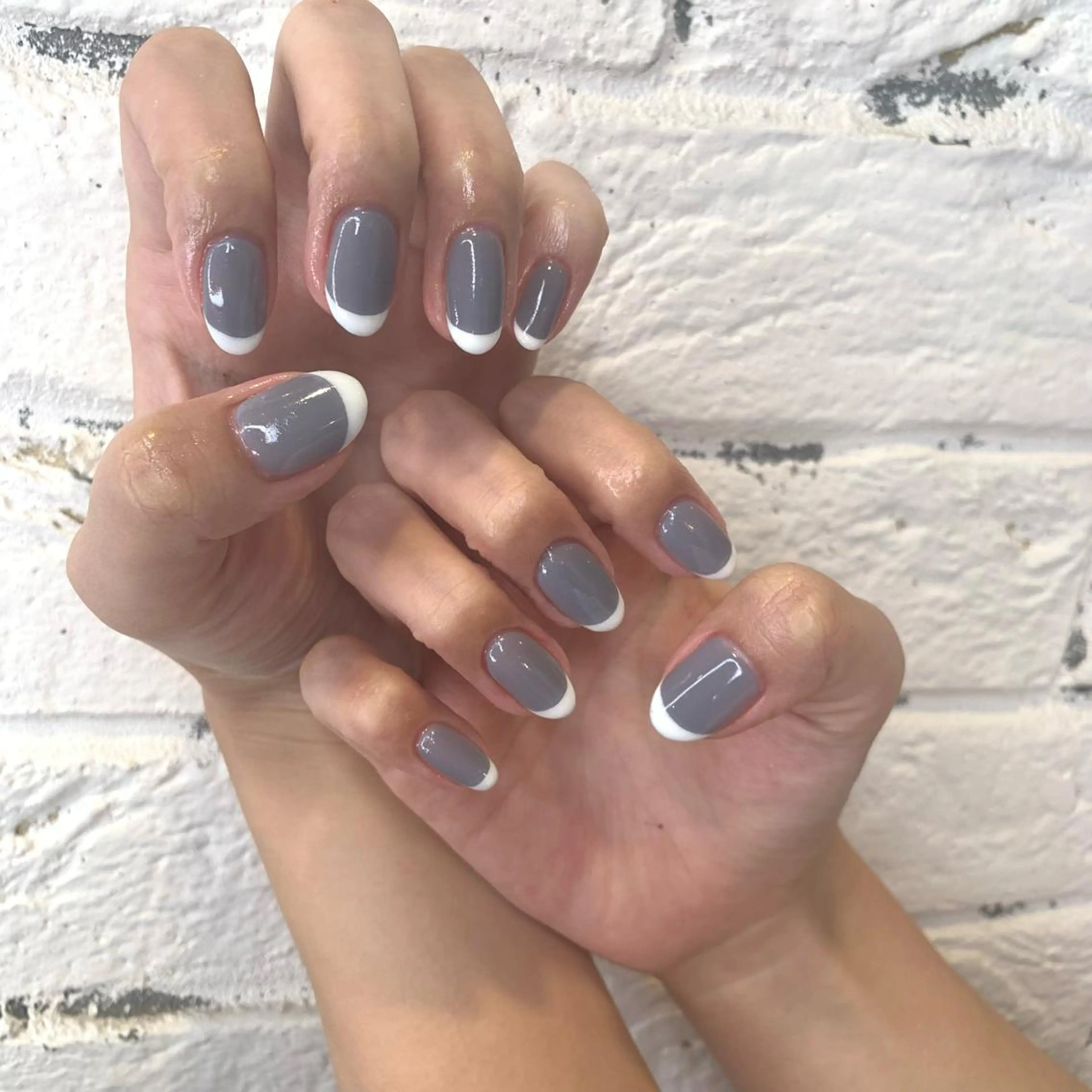 ネイル ブルー フレンチネイル ホワイト Lia所属・eri chan nailのネイルデザイン