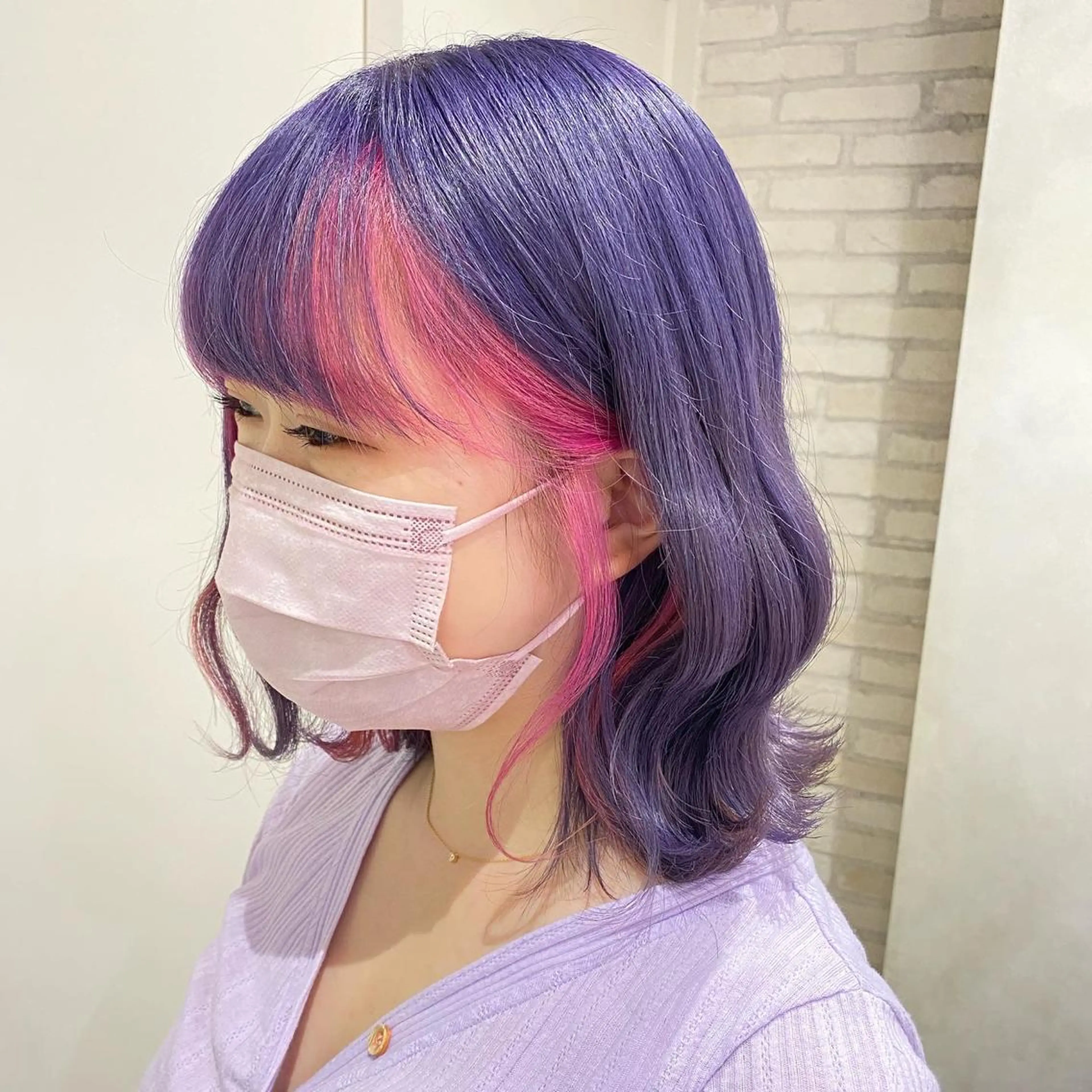 ミディアム ヘアカラー トリートメント 横浜🍒ルーツカラー エクステ／RIEのヘアスタイル