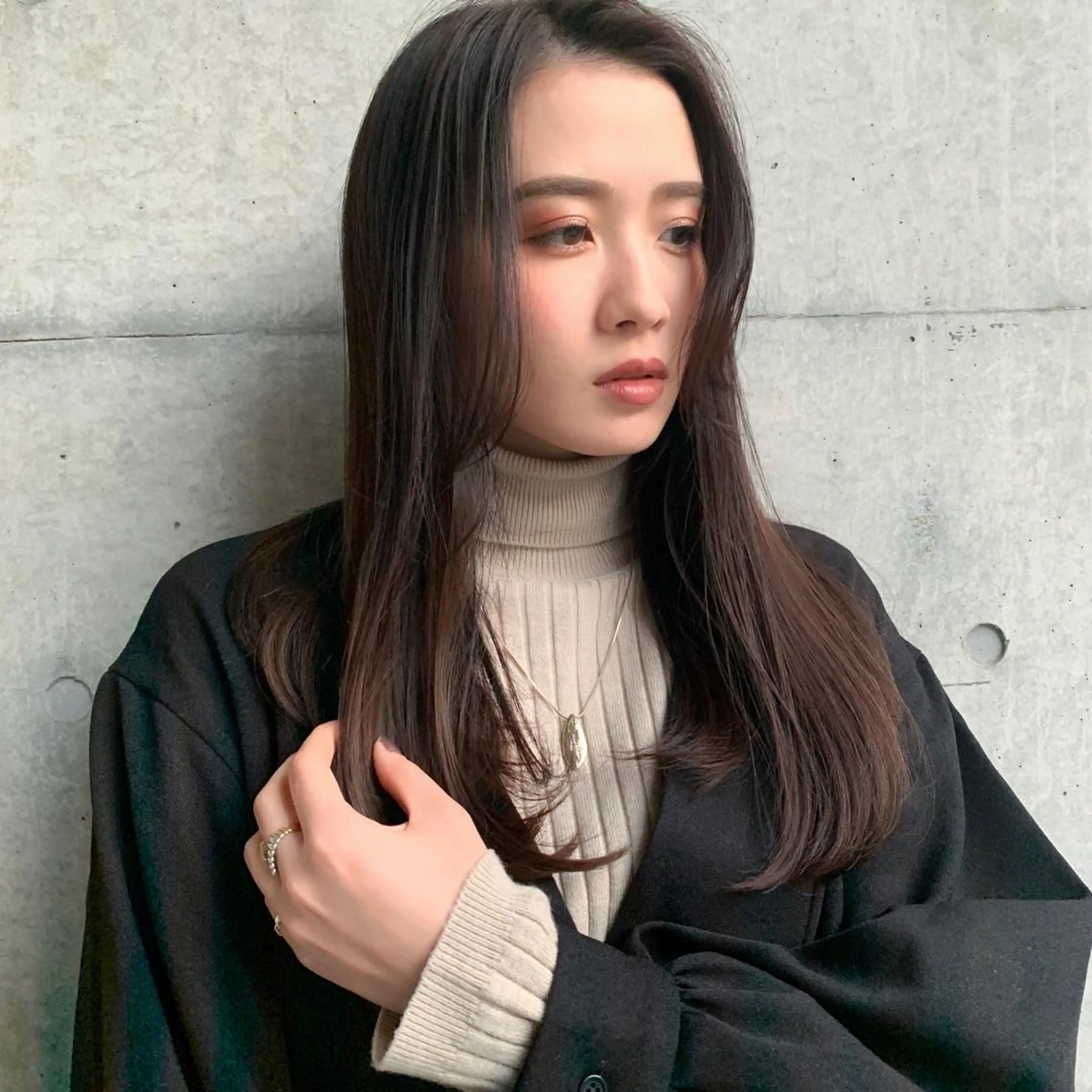 ロング トリートメント 薬院:今泉/上川美幸 ボブ/顔周りレイヤーのヘアスタイル