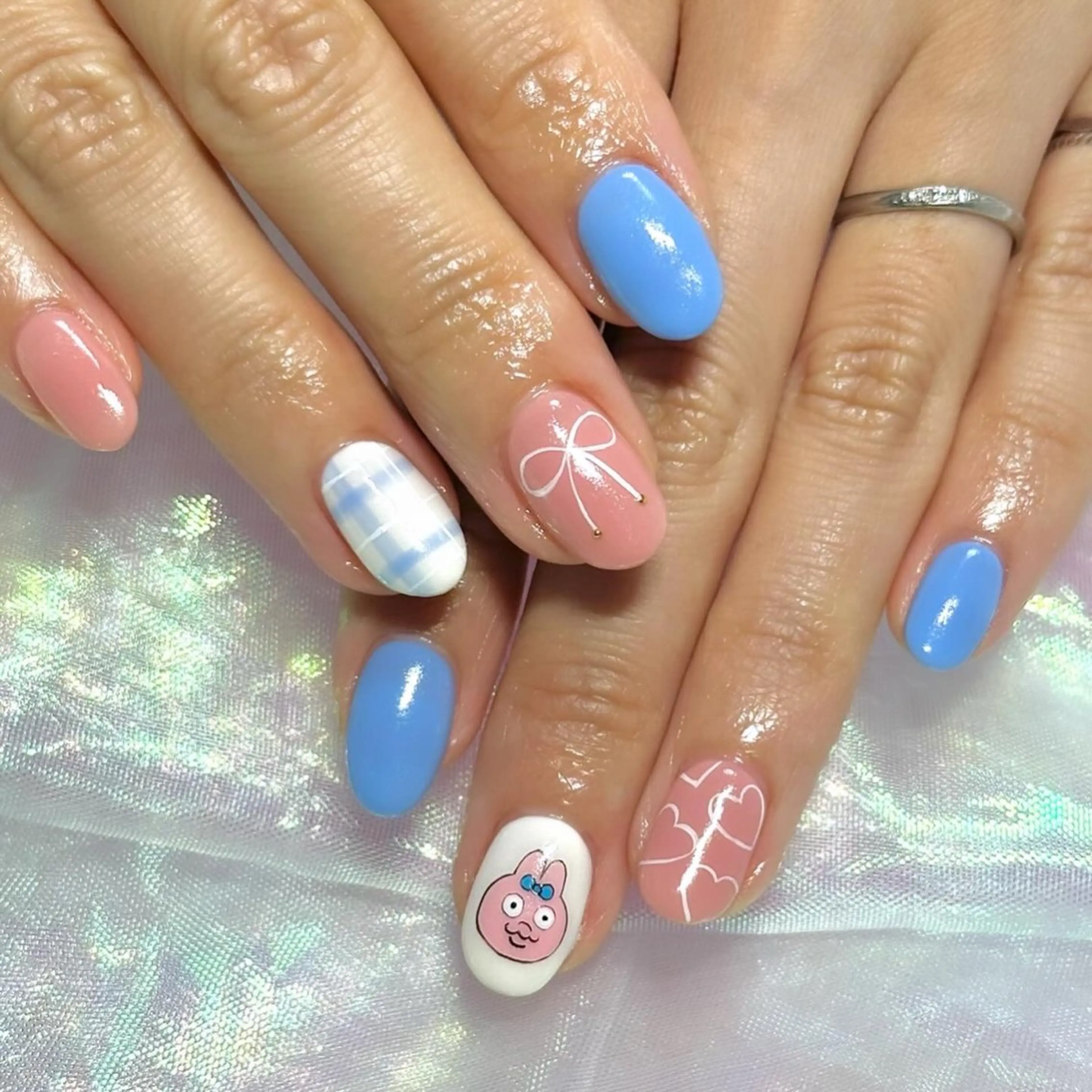 ネイル ハンドネイル 【OKIKA】 らん🦖🌈🧡のマツエク・マツパデザイン