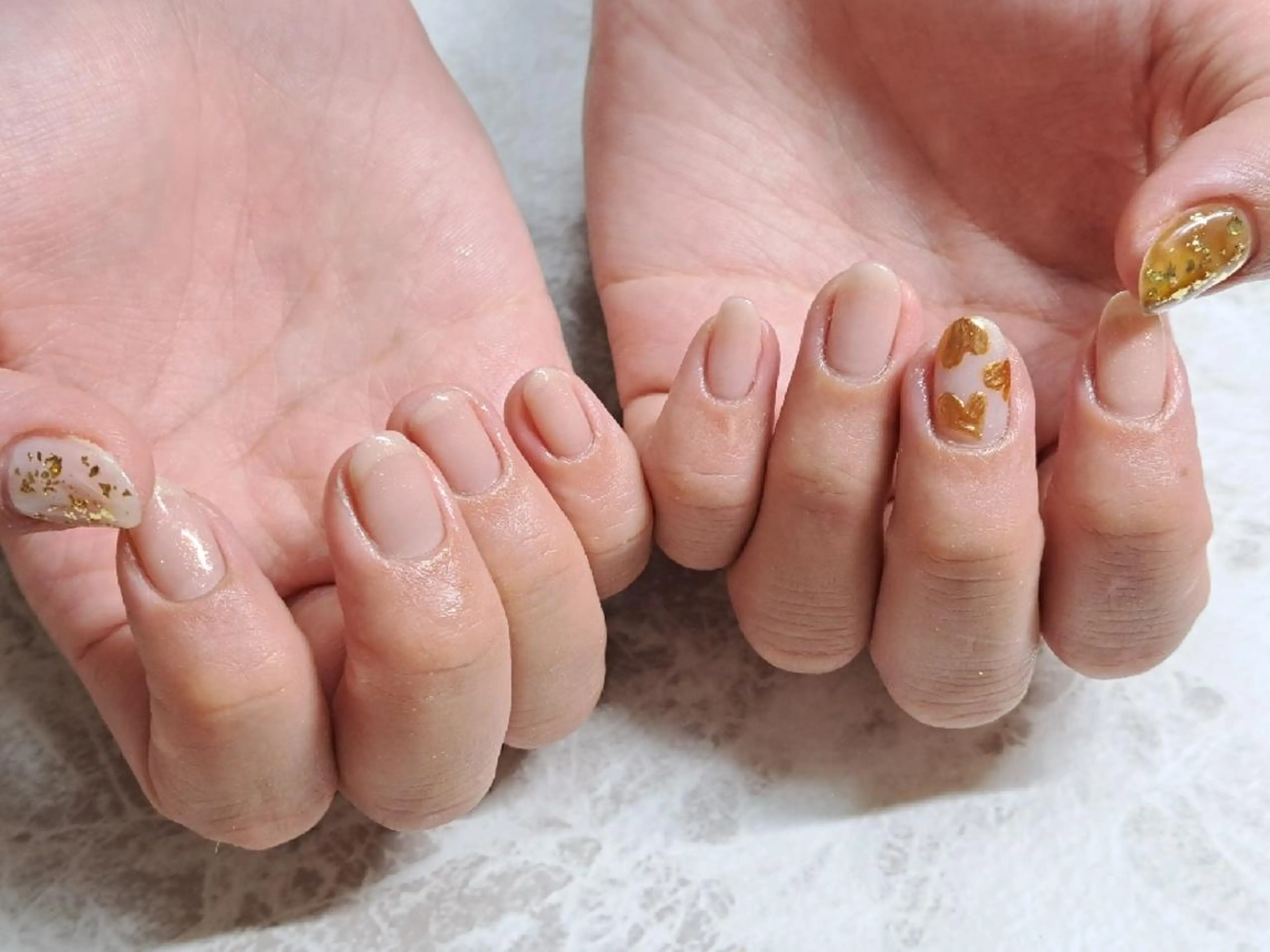 ネイル アートネイル べっ甲ネイル ハート ミラーネイル Lupinus ルピナスのネイルデザイン