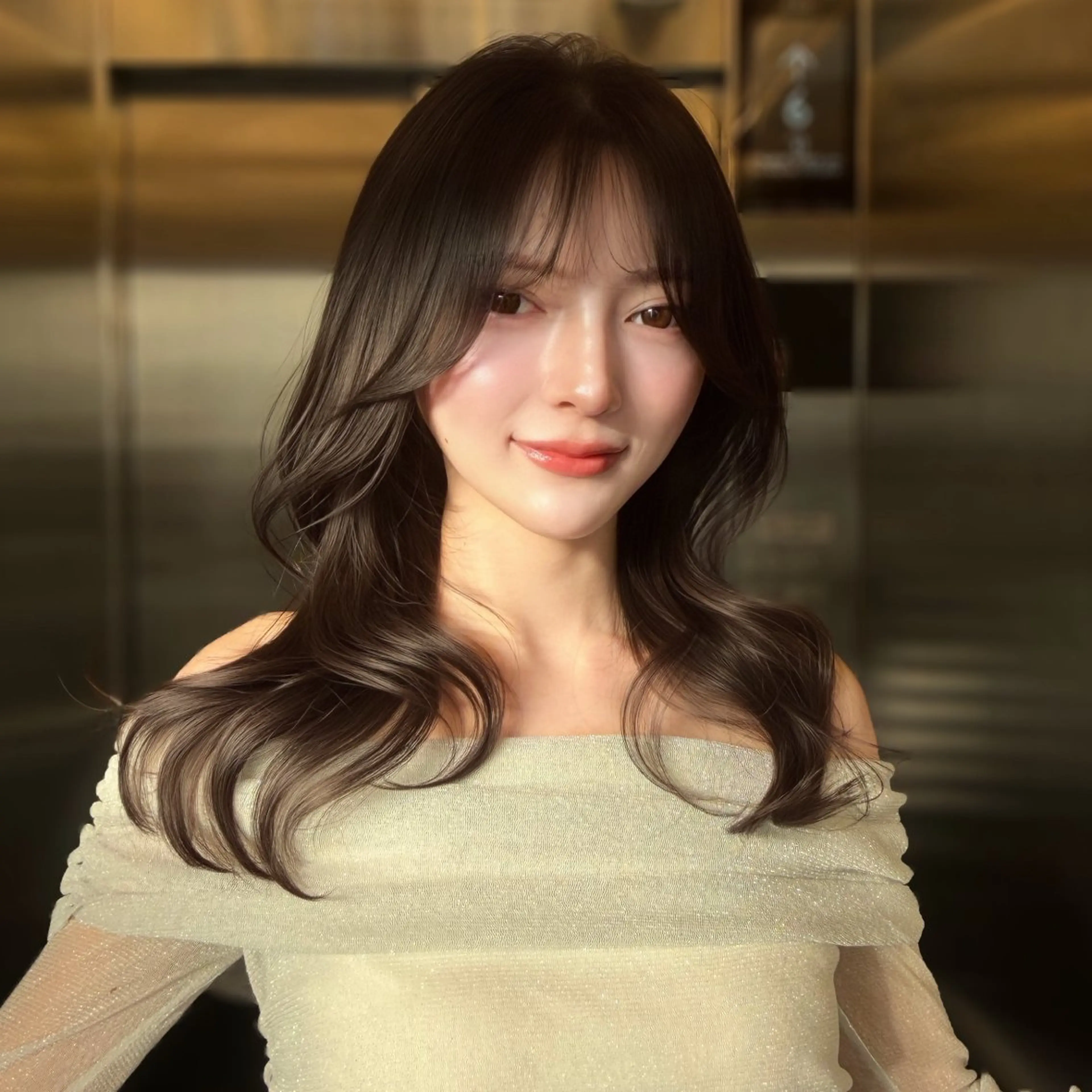 セミロング カラー カット ヘアカラー トリートメント 新宿/韓国レイヤー 髪質改善カラー/角所のヘアスタイル