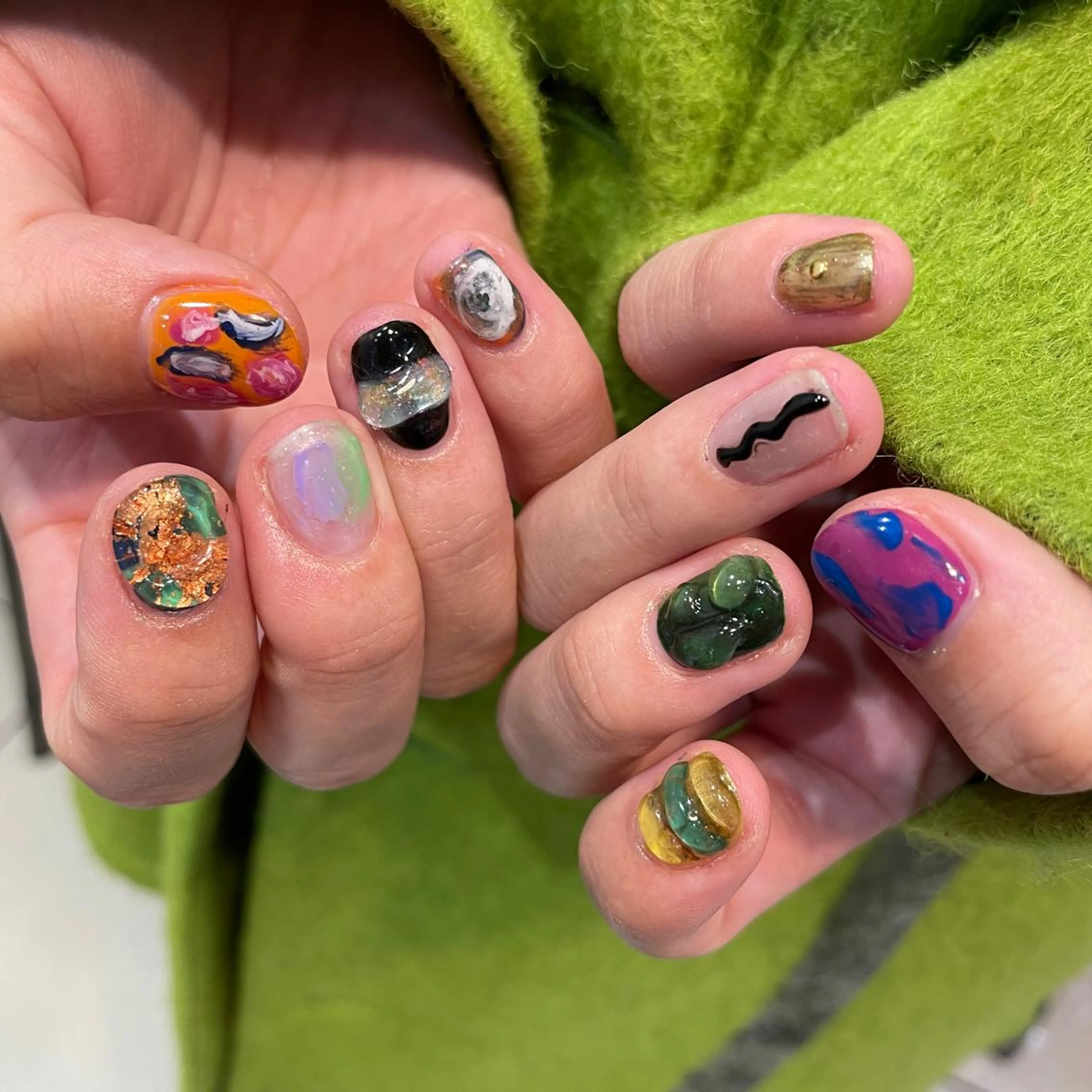 ネイル ニュアンスネイル AMI ウルフパーマ/メンズのヘアスタイル