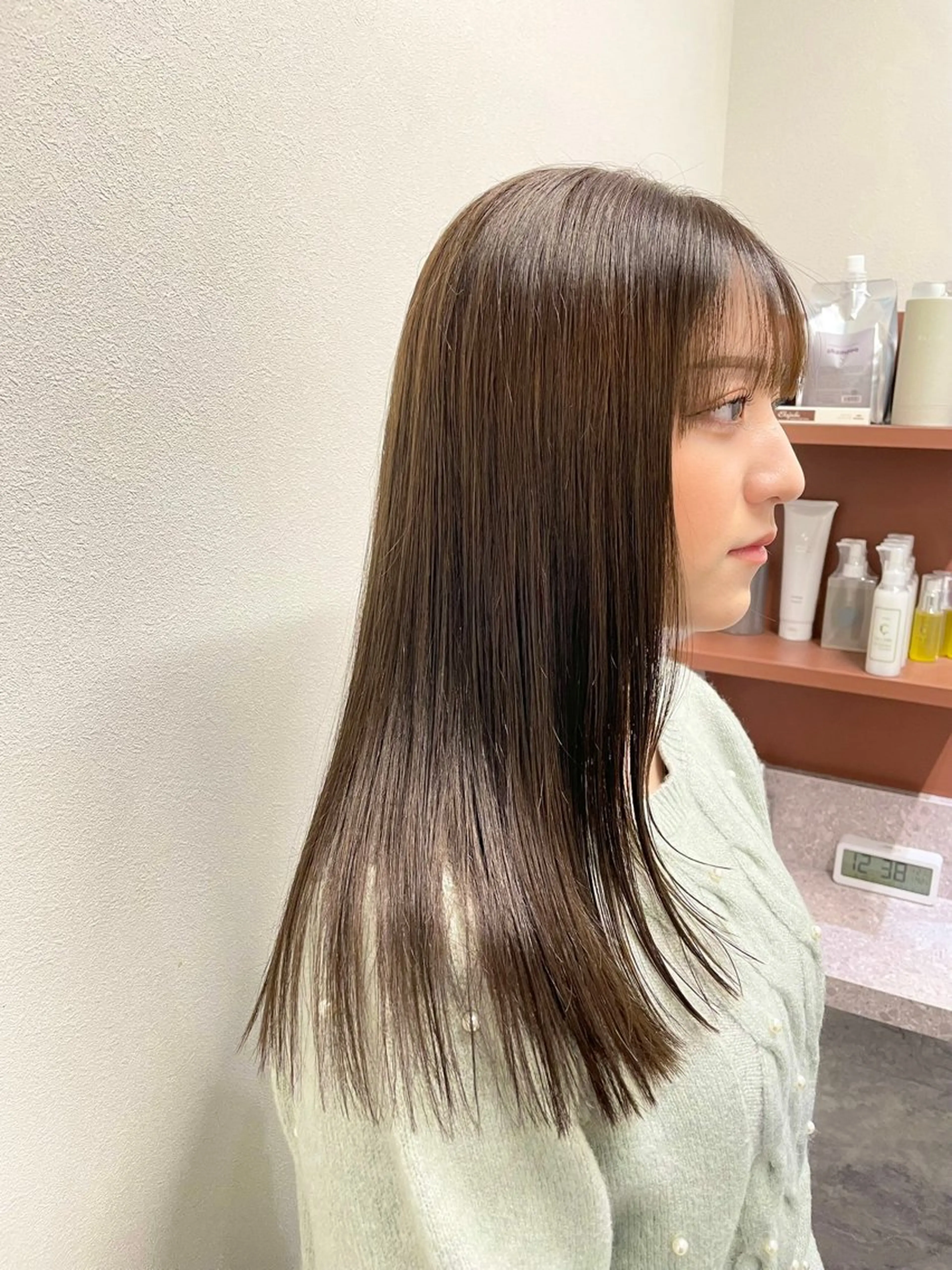 ロング カラー カット 縮毛矯正 濱田 瑠奈のヘアスタイル