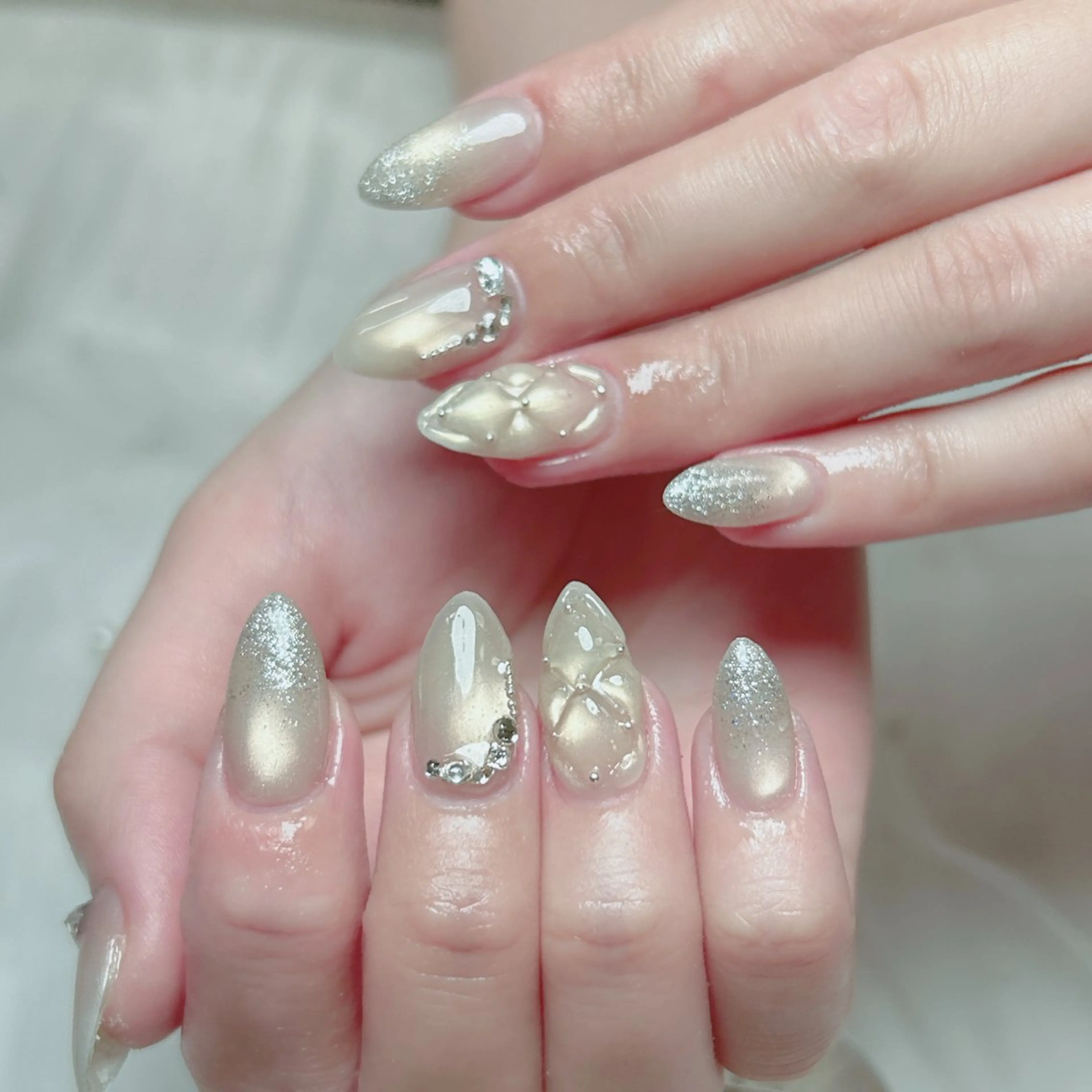 ネイル マグネットネイル 春ネイル ワンホンネイル ハンドネイル Cute Tips nailのネイルデザイン
