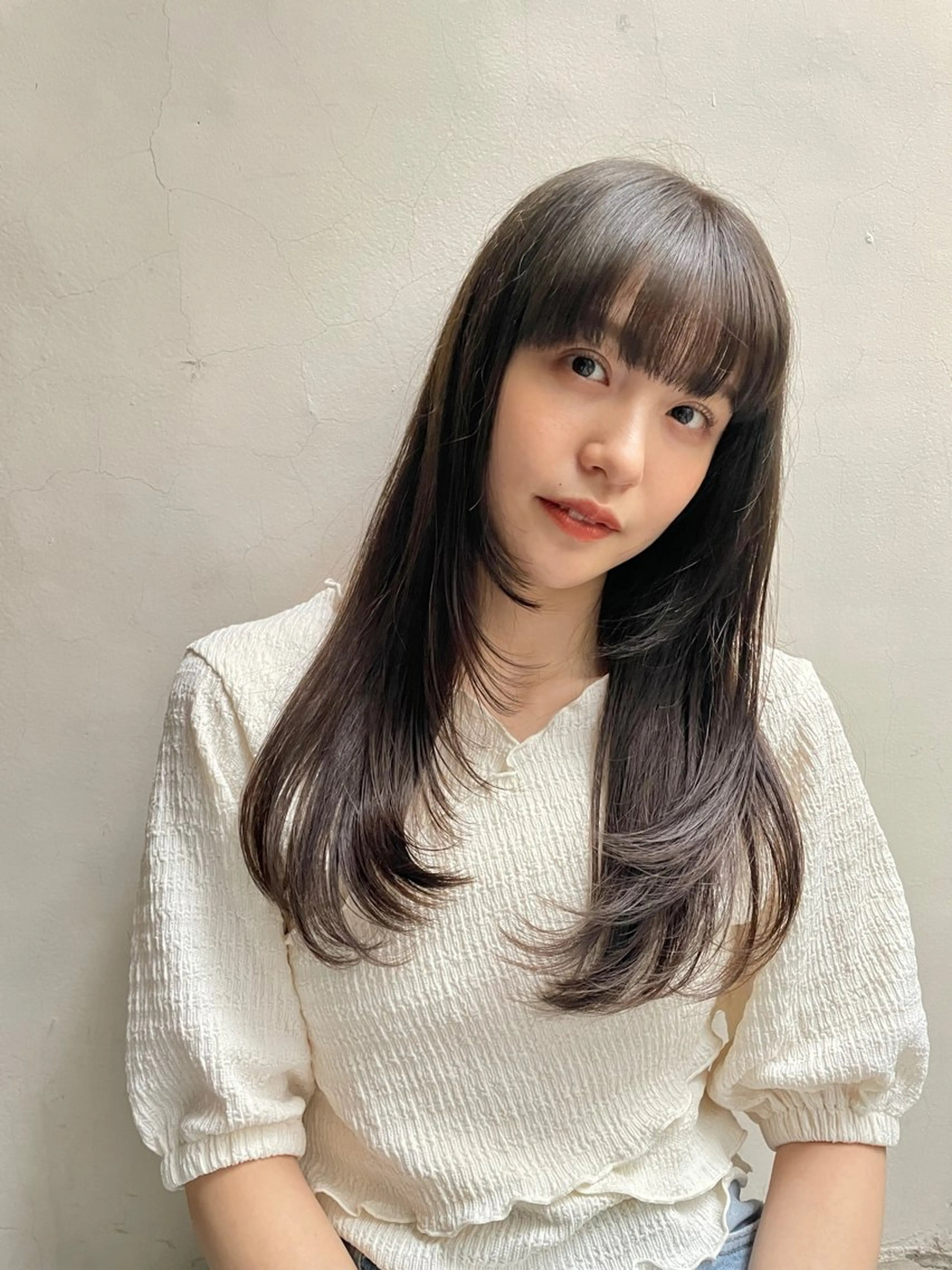 ミディアム カラー オリーブカラー カット ヘアカラー カラー/レイヤー/ 髪質改善/PAAQのヘアスタイル