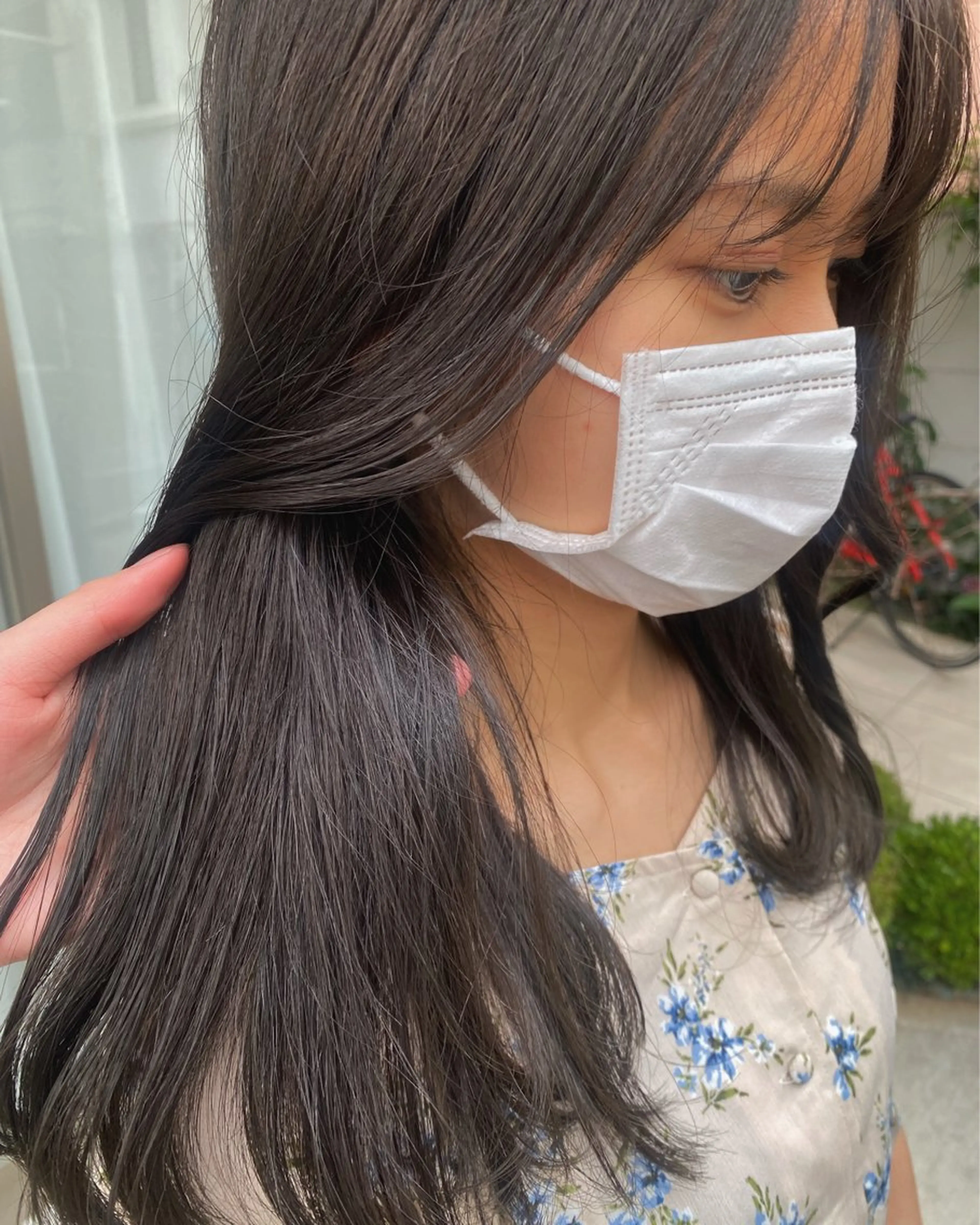 セミロング カラー グレージュ グレージュ/レイヤー /韓国ヘア/RISAのヘアスタイル