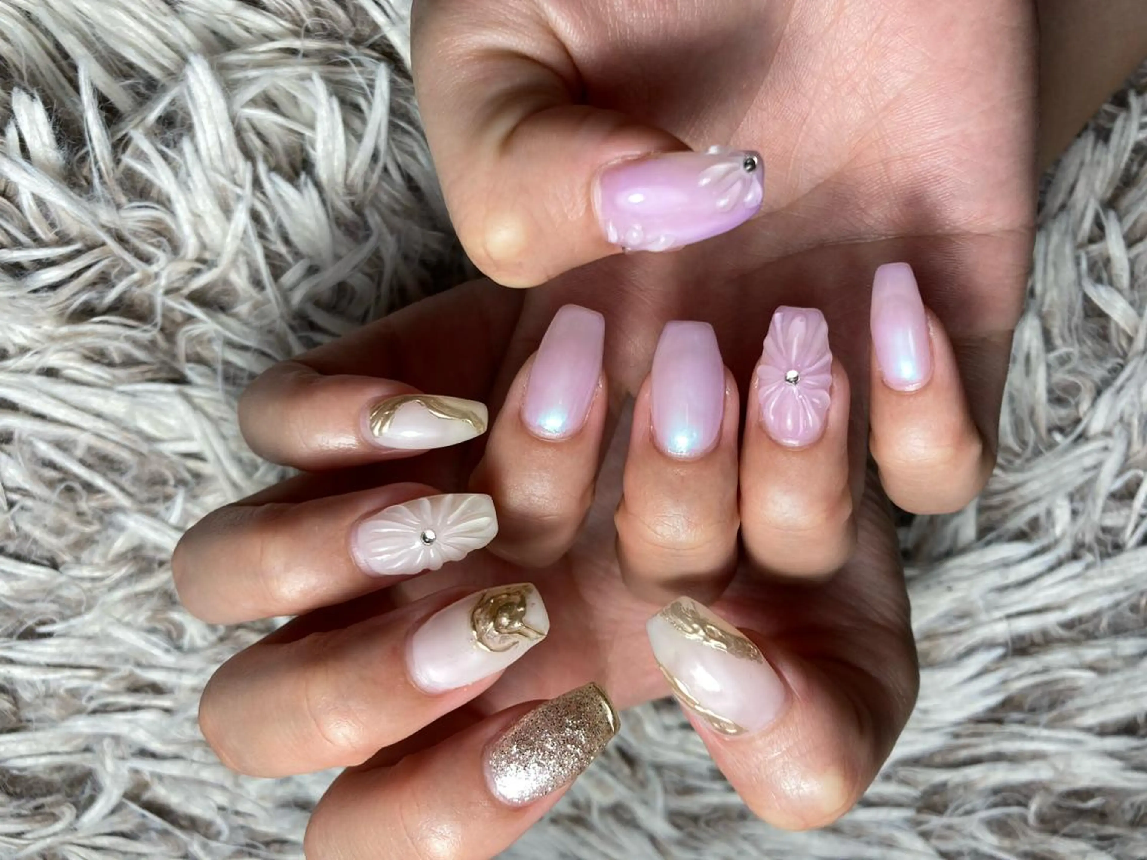 ロング ネイル ハンドネイル フットネイル ✴︎ Delightのネイルデザイン