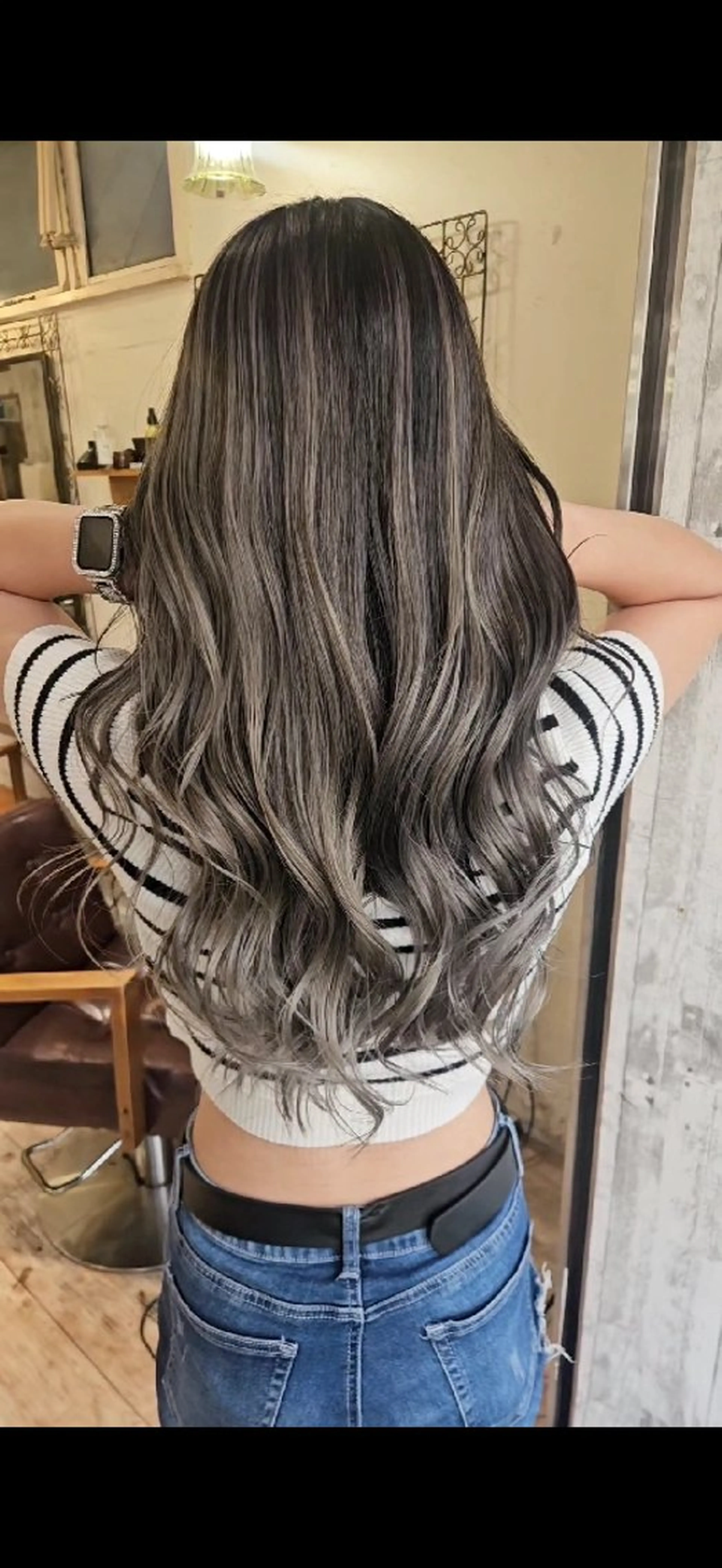 ロング カラー バレイヤージュ ベージュカラー ブリーチ ダブルカラー ハイライトカラー ヘアカラー バレイヤージュ/ ハイライト/大内格のヘアスタイル