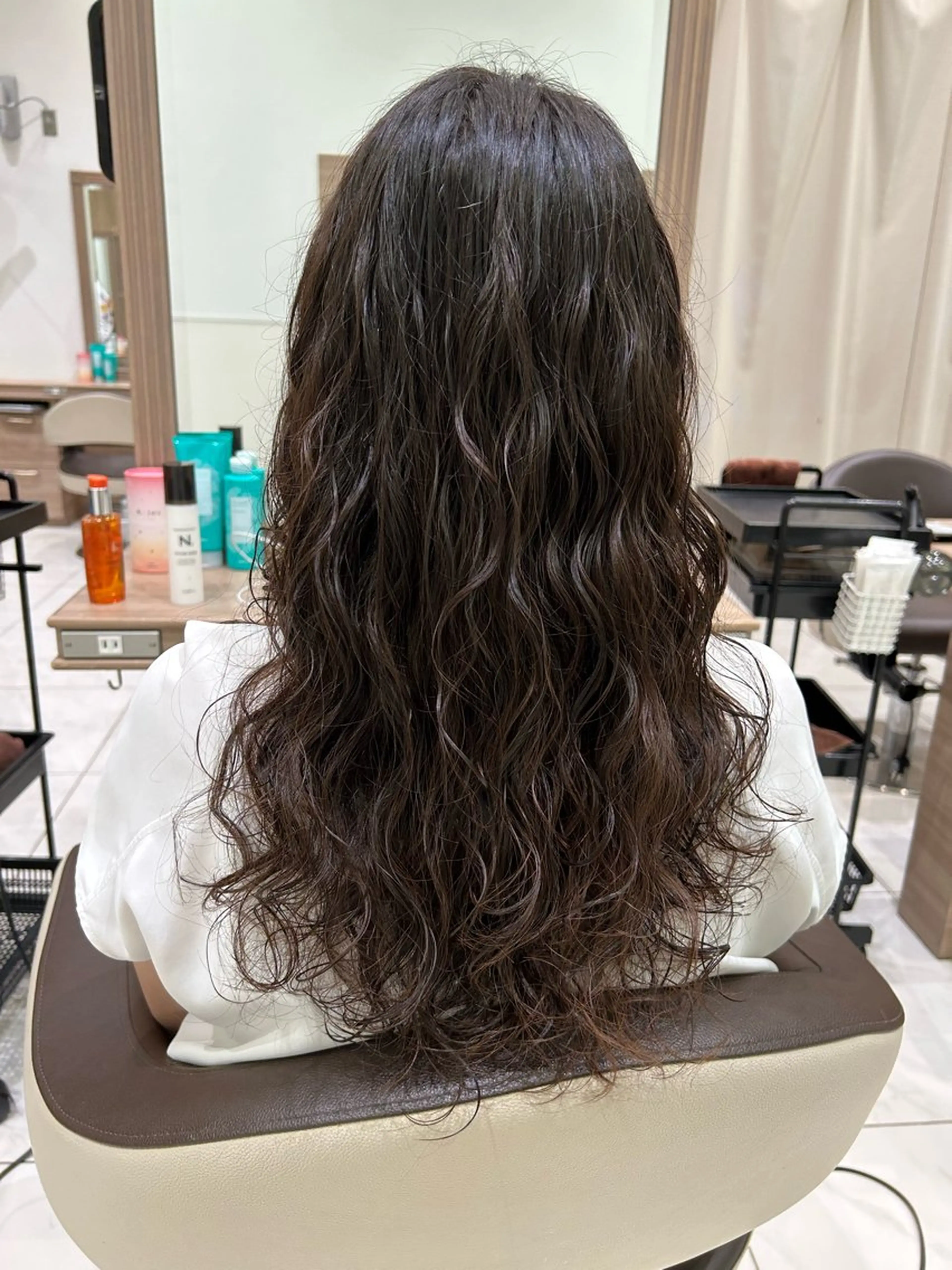 ロング パーマ ロング エアウェーブ カット パーマ 奈良崎 和弘のヘアスタイル