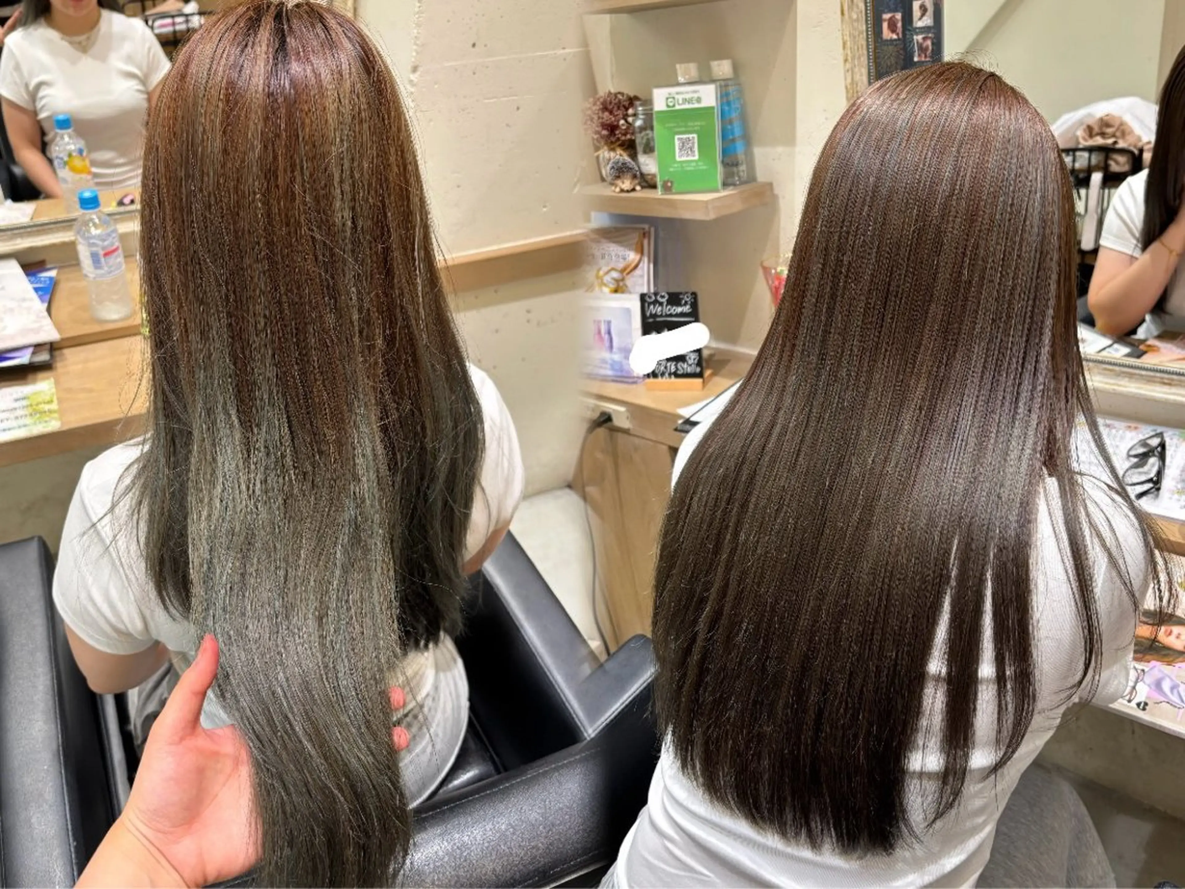 ロング 透明感グレージュ/ 縮毛矯正/静岡のヘアスタイル