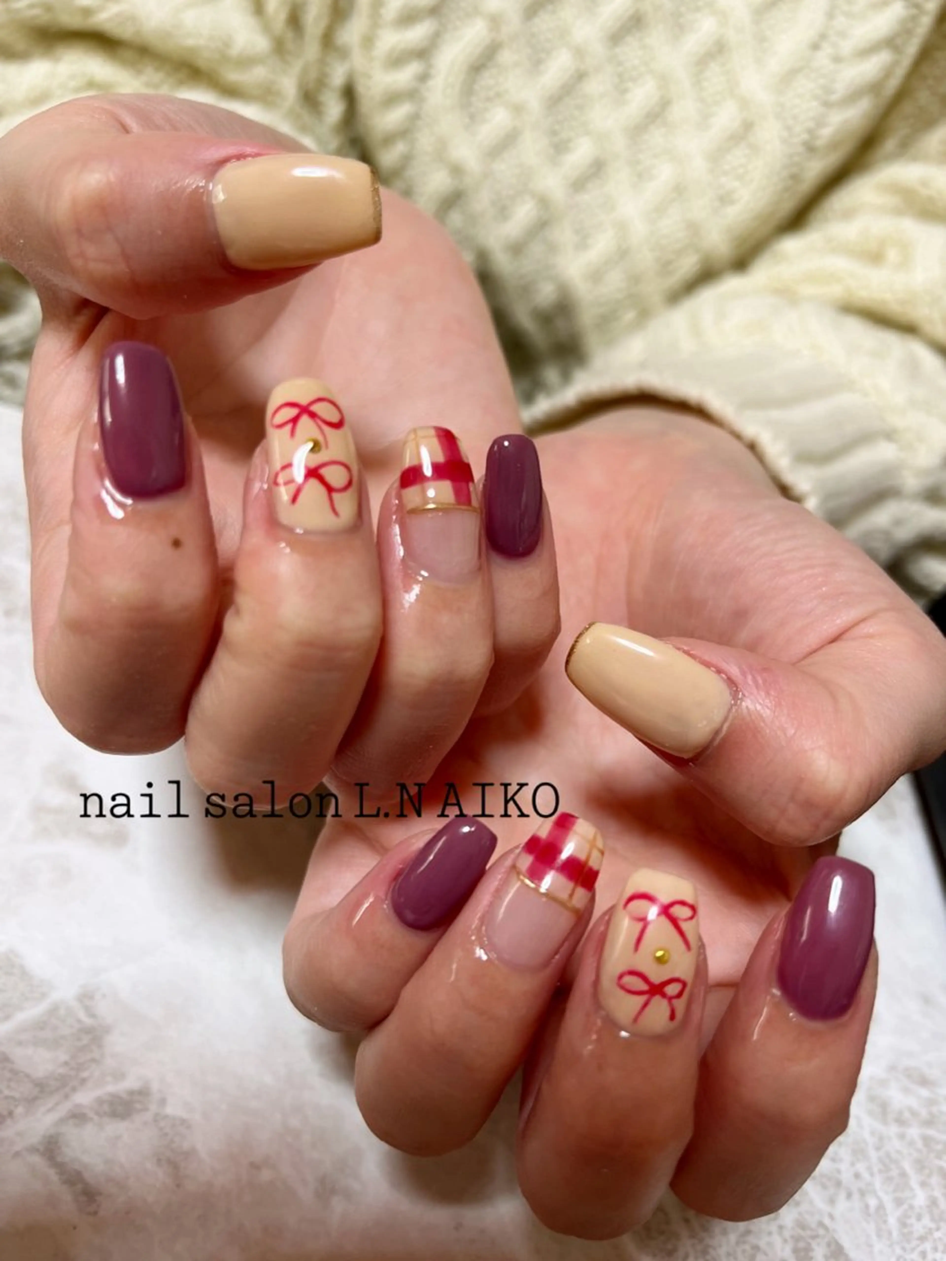 ネイル ロングネイル 持ち込み スクエアネイル nail salon L.Nのネイルデザイン