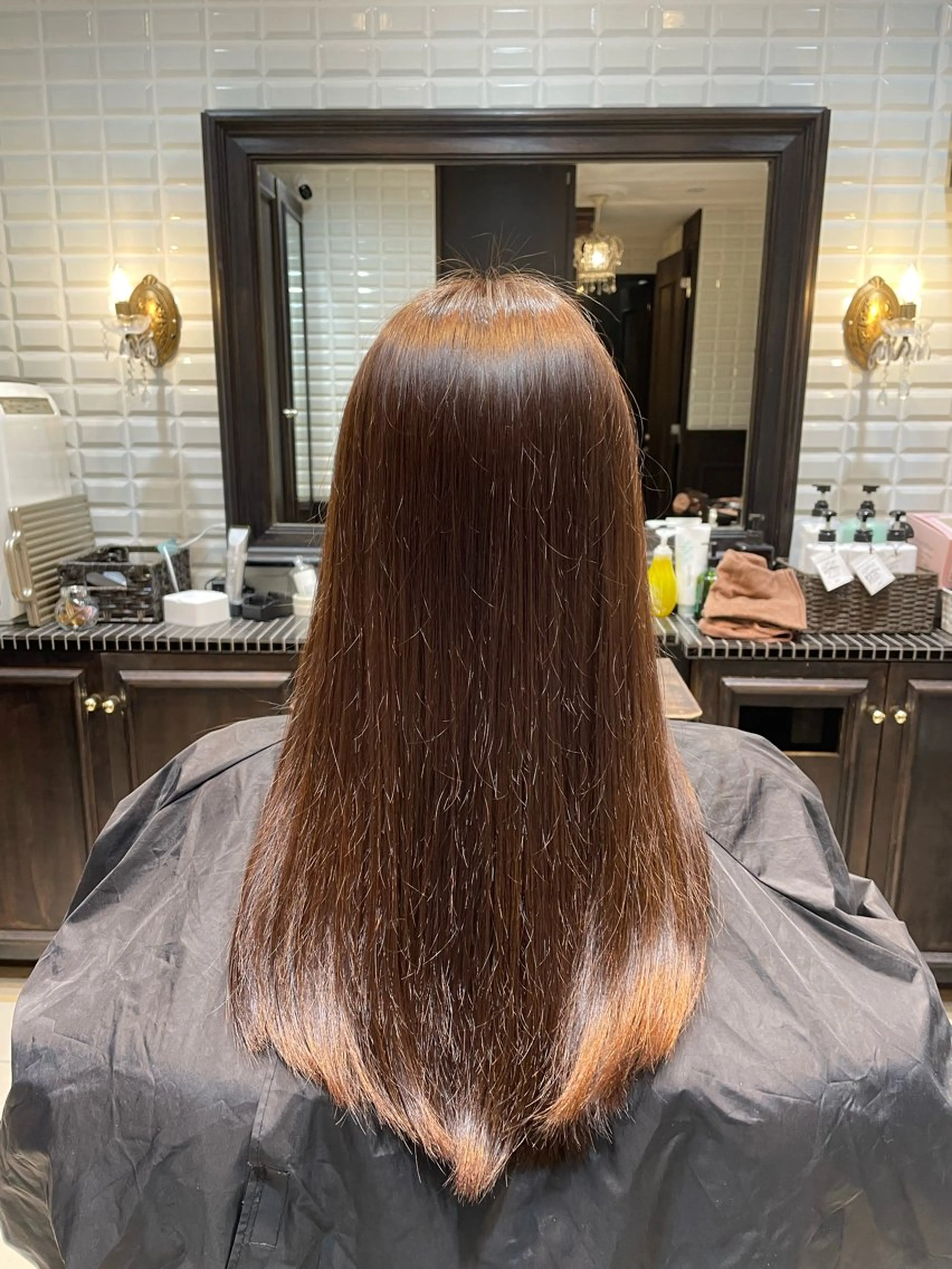 ロング カラー ブラウンカラー Lupinus中田 パーマモデル募集中のヘアスタイル